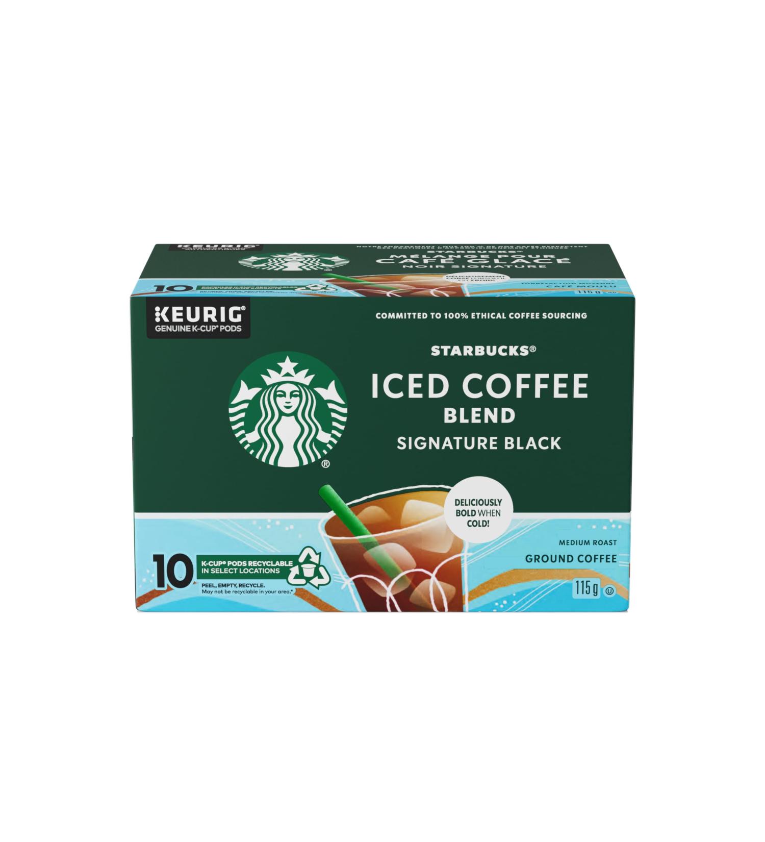 STARBUCKS Iced Coffee Blend Signature Black K-Cups Cold Brew Coffee Pods Medium Roast Vibrant Smooth And Balanced - Buy Online on GoSupps.com
