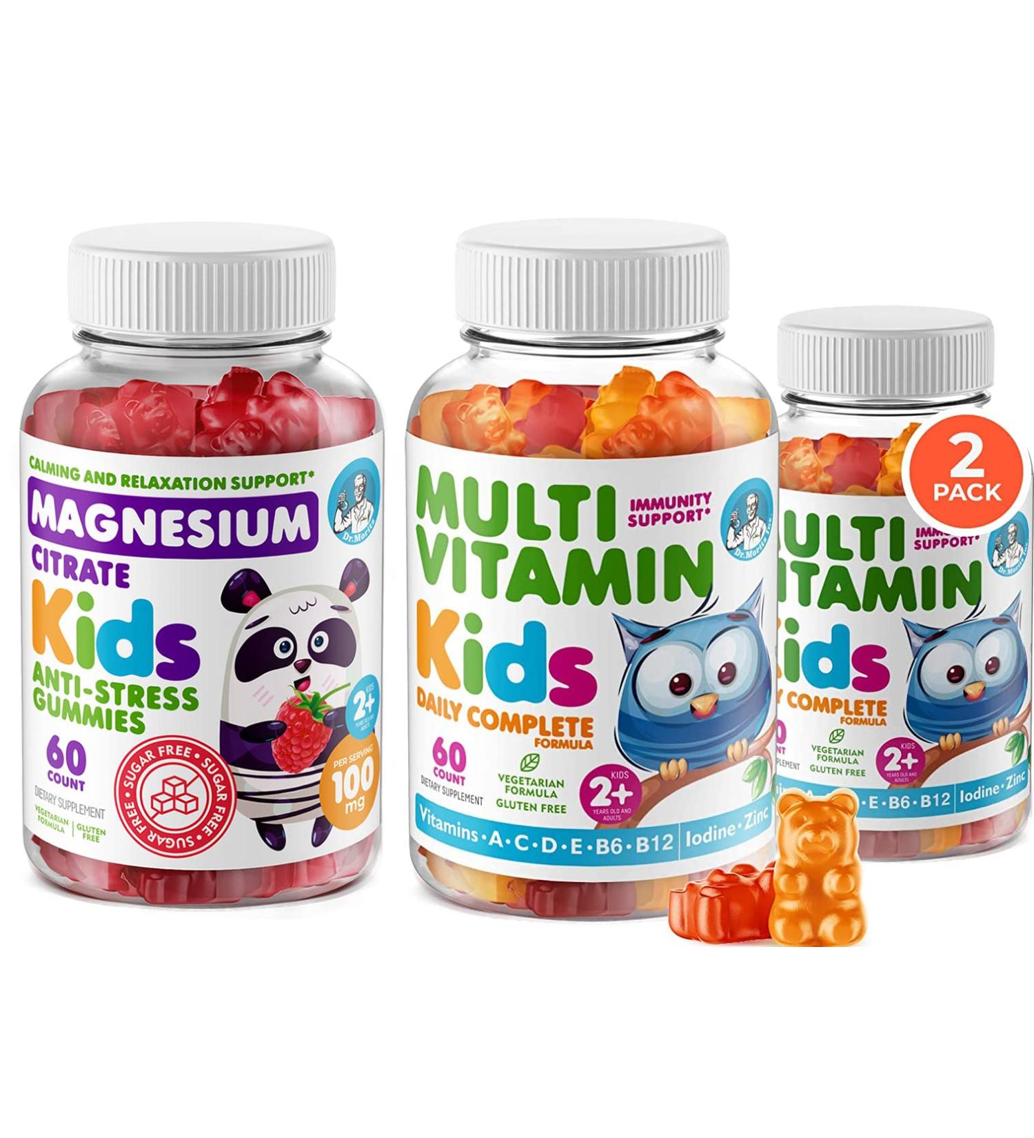 Dr. Moritz Kids Sugar-Free Magnesium Gummies & Multivitamin - Calm Supplement & Multivitamins for Children - Buy Online on GoSupps.com