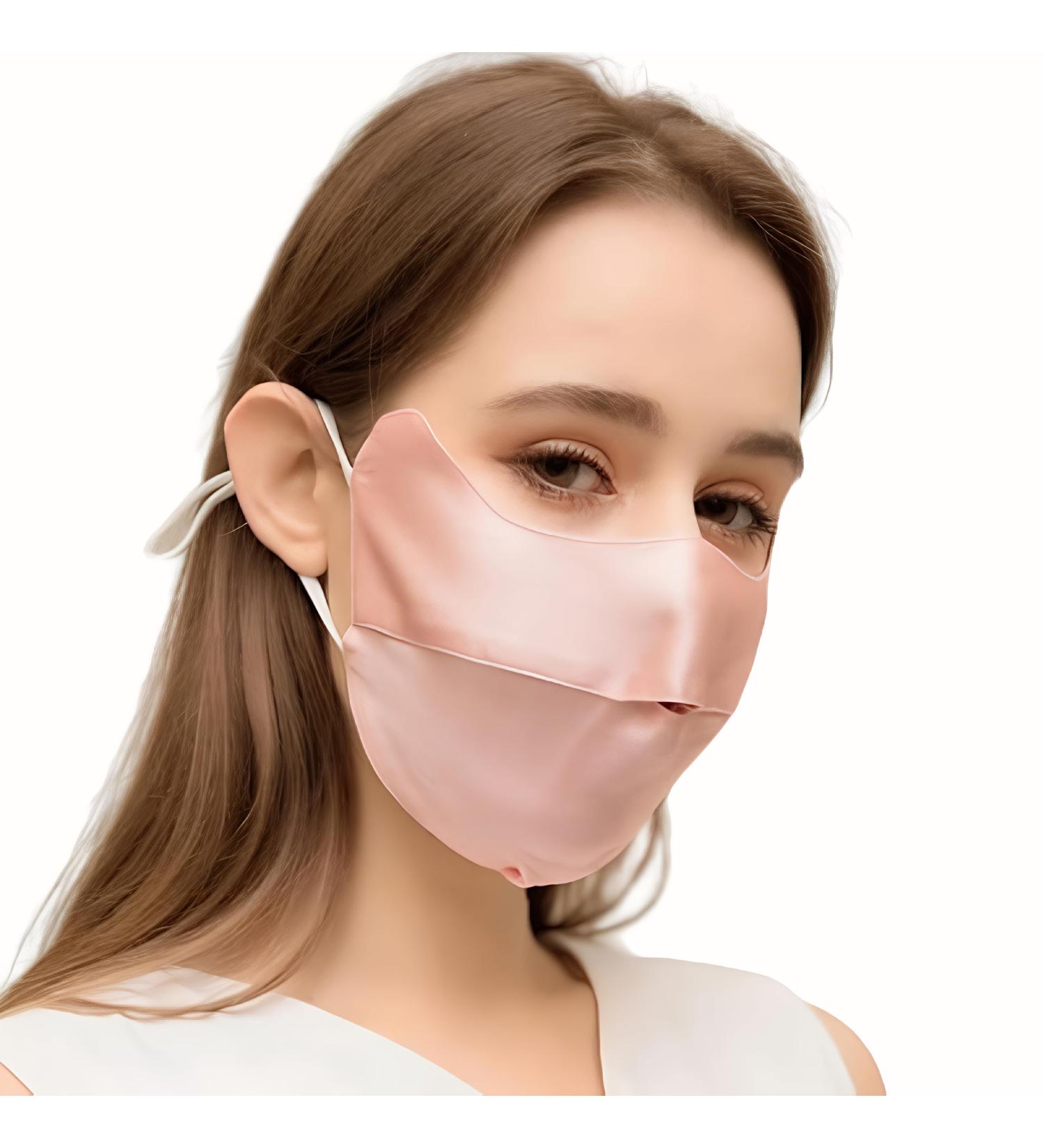 Mulberry Silk Sun Protection Mask - UPF 50+ Lightweight Facial Shield for Outdoor Use (Pink) - Buy Online on GoSupps.com