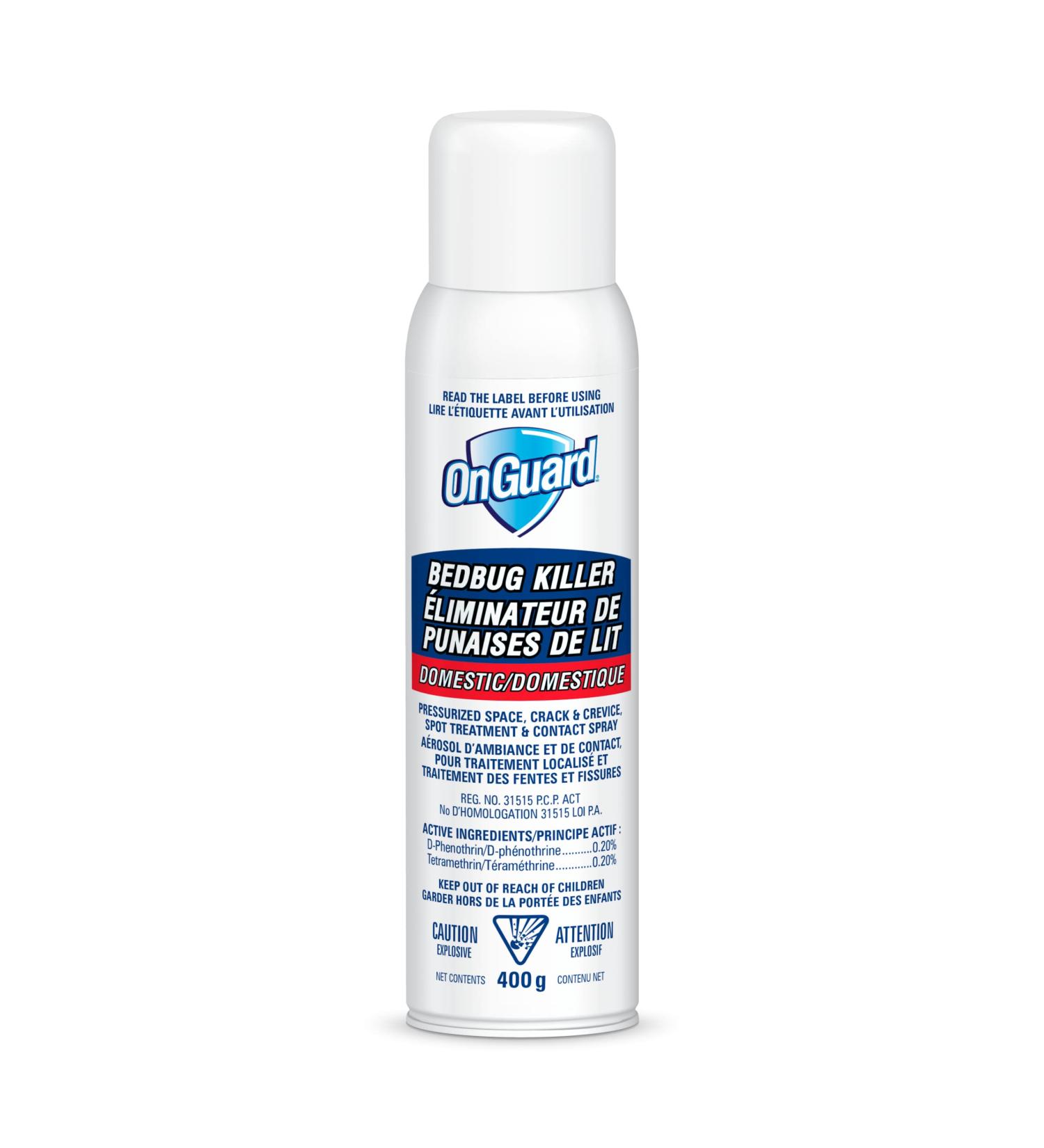 OnGuard Bedbug Killer Aerosol Spray Can 400g | Bed Bug Flea and Tick Killer | Pressurized Space Crack and Crevice Spot Treatment and Contact Spray | Ready to Use 1-Pack - Buy Online on GoSupps.com