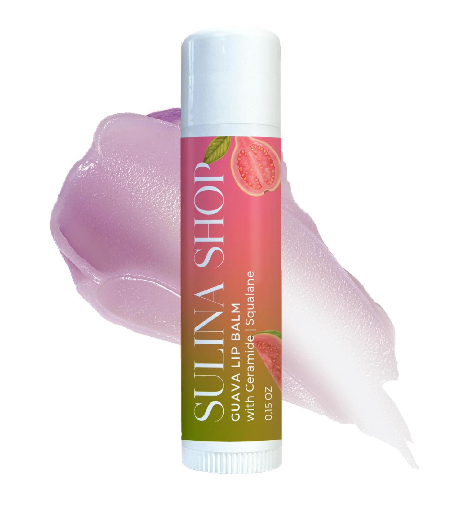 Guava Lip Balm Hydrating for Dry Lips - Natural Lip Moisturizer with Beeswax Squalane & Castor Oil Protects Lip Barrier Lip Care for Chapped Lips Lip Repair - 0.15 Fl oz Guava Small - Buy Online on GoSupps.com