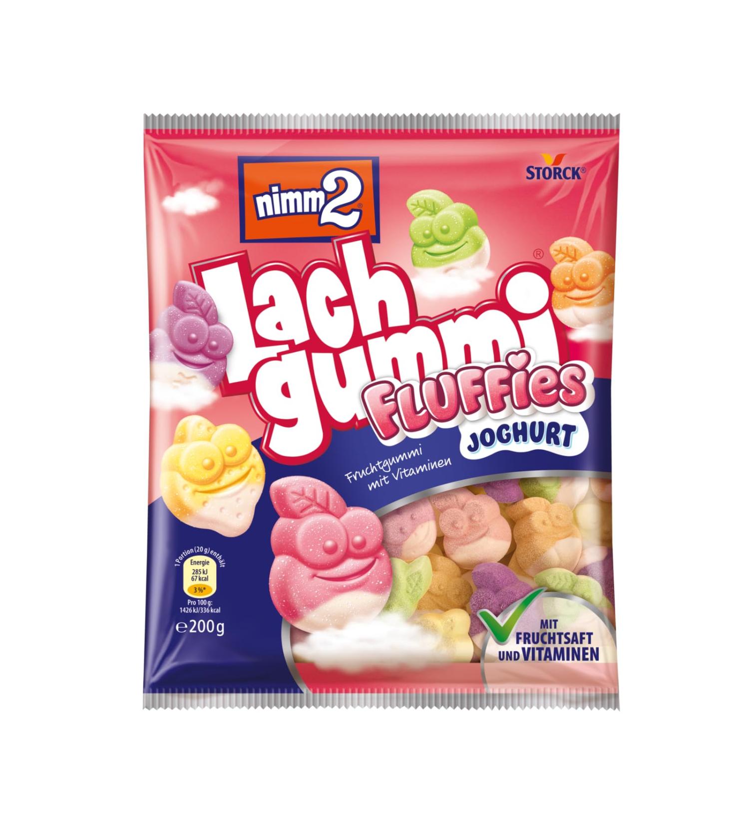Buy nimm2 Lachgummi Fluffies 200g Delicious Fruit Gummy with Juice Yoghurt & Vitamins | International Shipping - Buy Online on GoSupps.com
