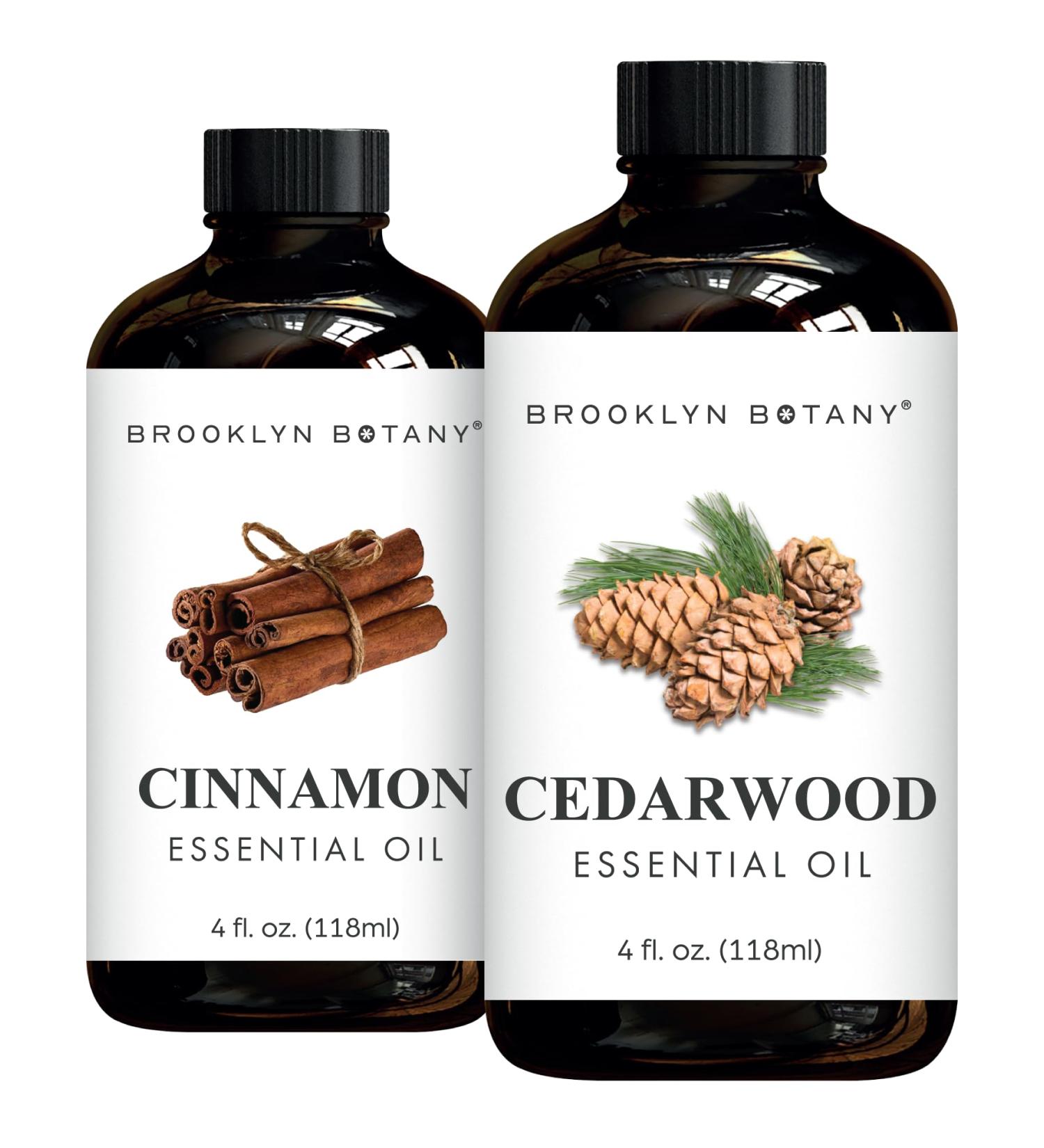 Brooklyn Botany Cinnamon & Cedarwood Essential Oils 4 Fl Oz (Pack of 2) 100% Pure & Natural Grounding & Warming Aromatherapy Blend - Buy Online on GoSupps.com