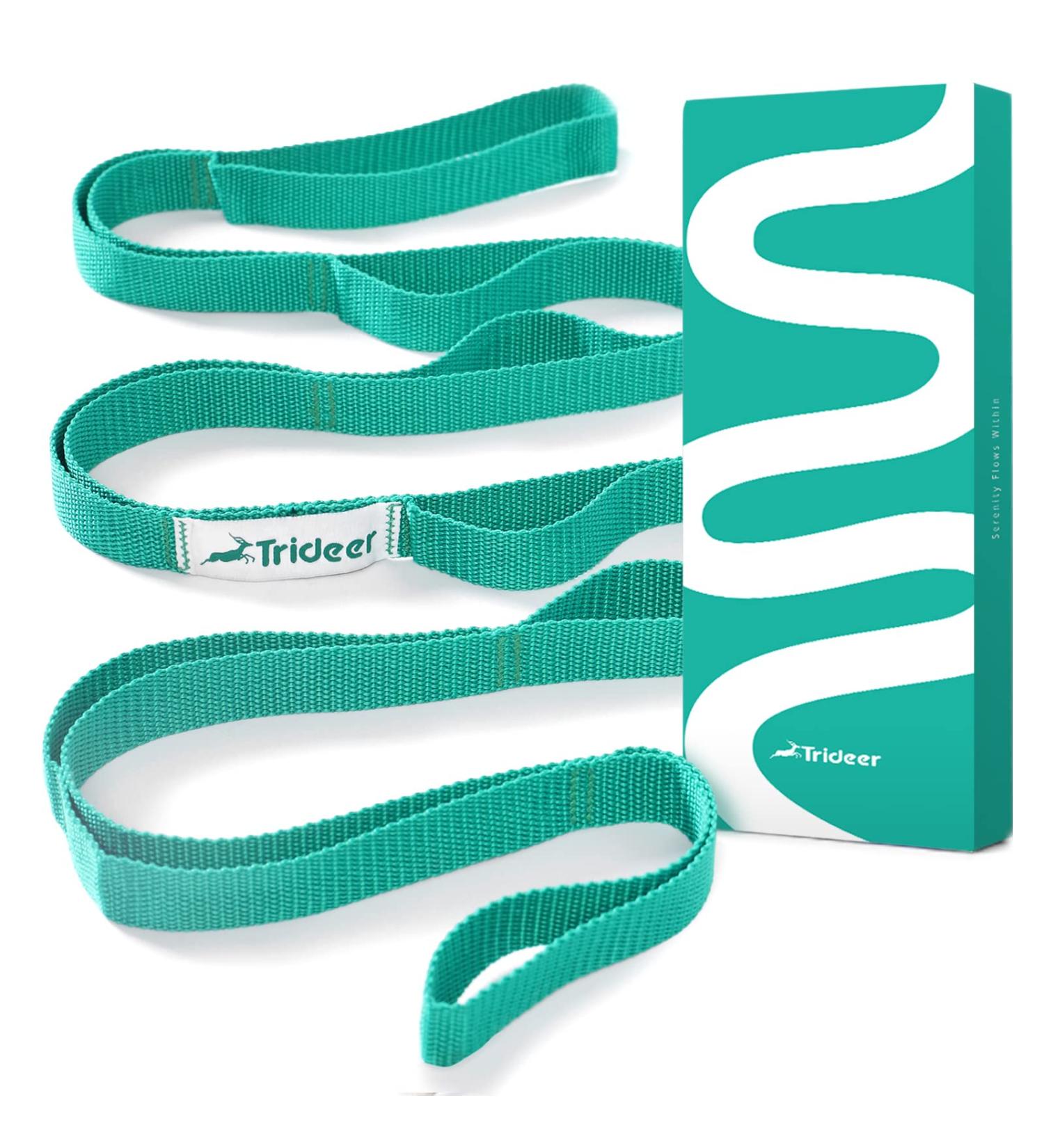 Trideer Stretching Strap - 10 Loop Non-Elastic Yoga Band for Physical Therapy and Exercise - Buy Online on GoSupps.com