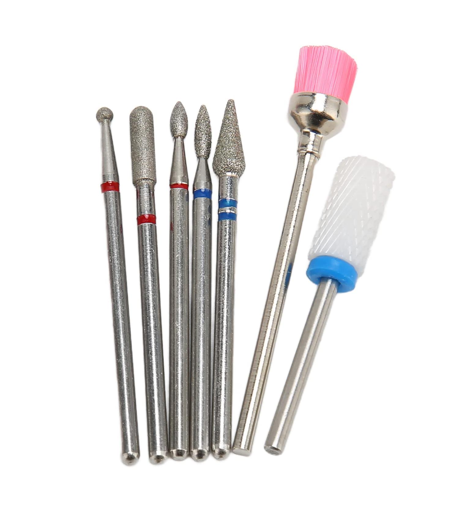 Nail Drill Bits Set 7pcs Nail Grinding Head Drill Bits with Storage Box Manicure Pedicure Bits Tools for Remove Acrylic Gel Nails Cuticle Polishing - Buy Online on GoSupps.com