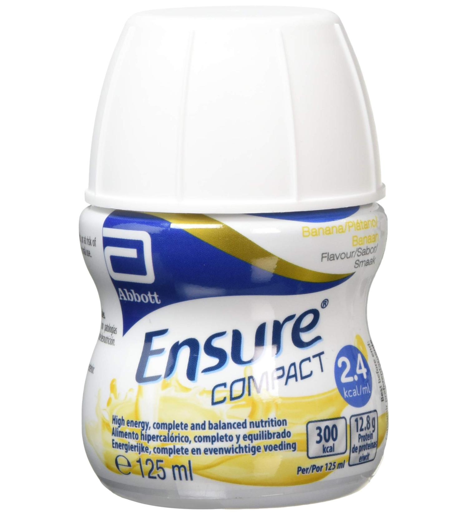 Ensure Compact Nutritional Supplement Drink Banana Flavour Contains Protein Vitamins and Minerals (24 x 125ml Bottles) - Buy Online on GoSupps.com
