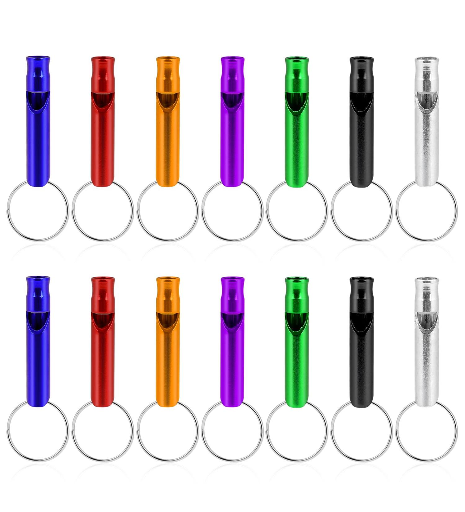 14 Piece Aluminum Survival Whistle Set - Emergency Signal Pipe for Camping Hiking & Dog Training - Buy Online on GoSupps.com
