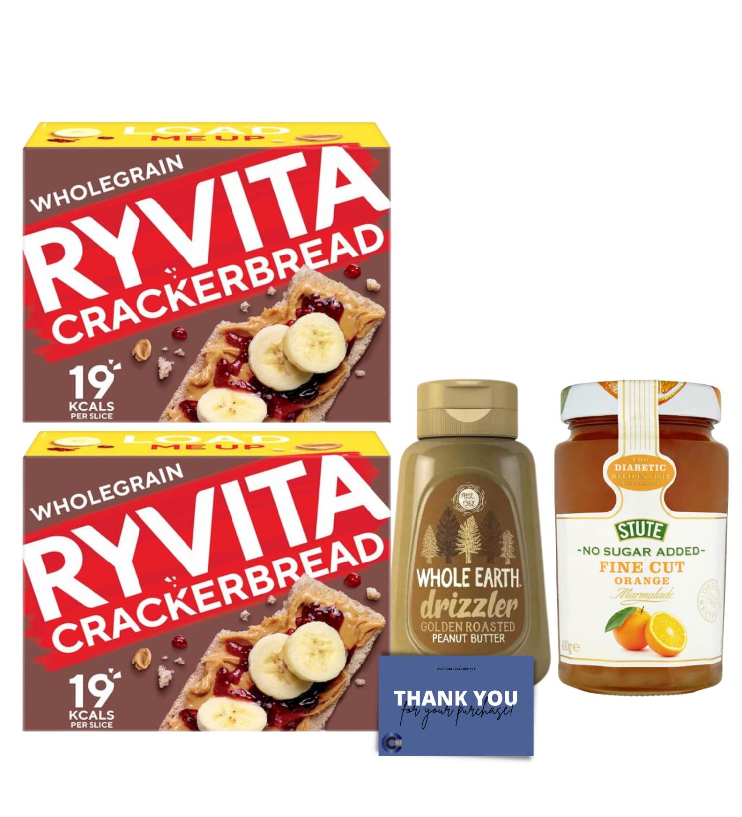 Ryvita Crackerbread Wholegrain Stute No Sugar Added Fine Cut Orange Marmalade and Whole Earth Golden Roasted Peanut Butter - Perfect Flavors in One Package - Buy Online on GoSupps.com