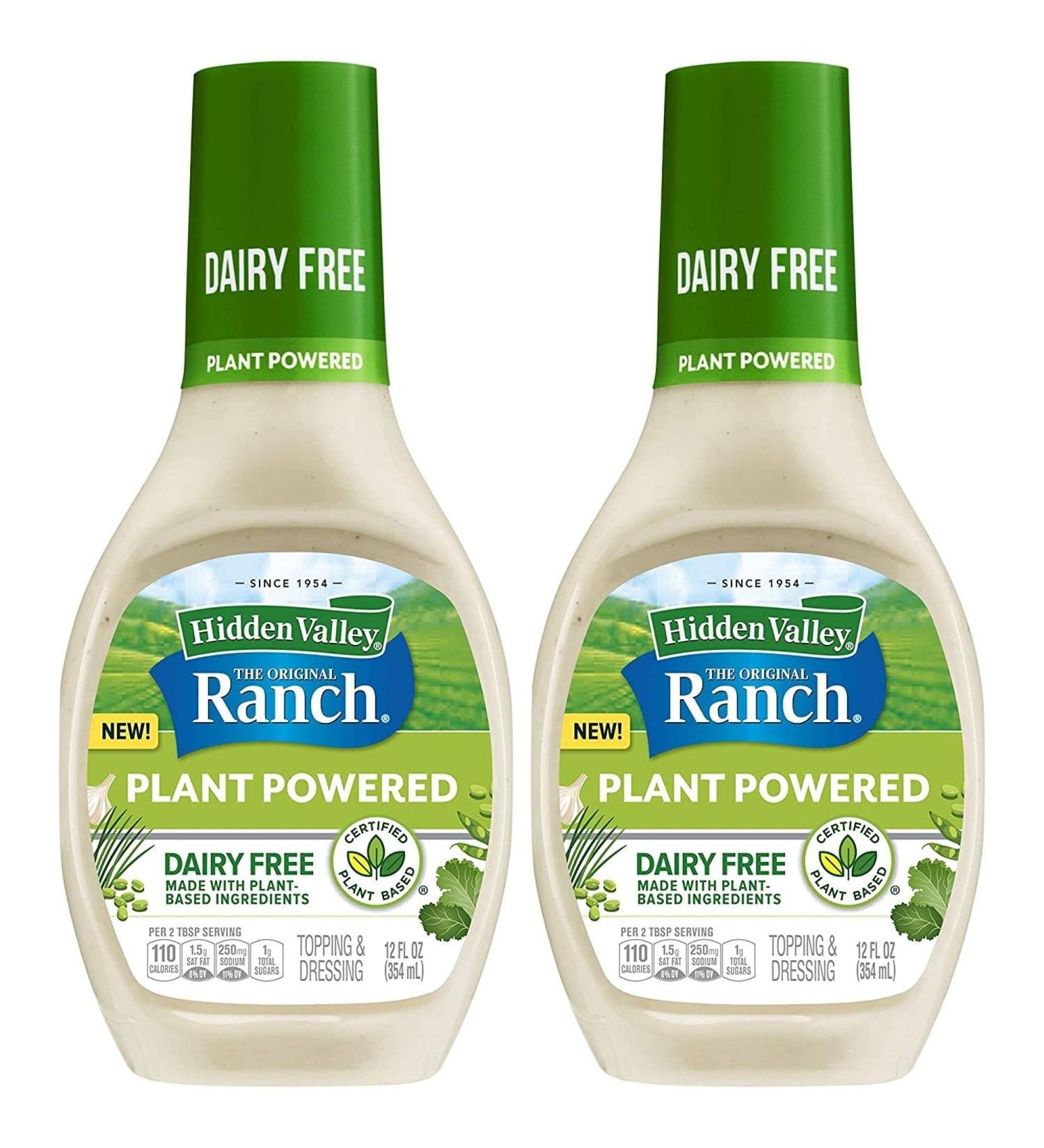 Hidden Valley Ranch Dairy Free Plant Powered Salad Dressing | Gluten Free | Made with Plant Based Ingredients | 2 Bottles x 12 Fl Oz - Buy Online on GoSupps.com