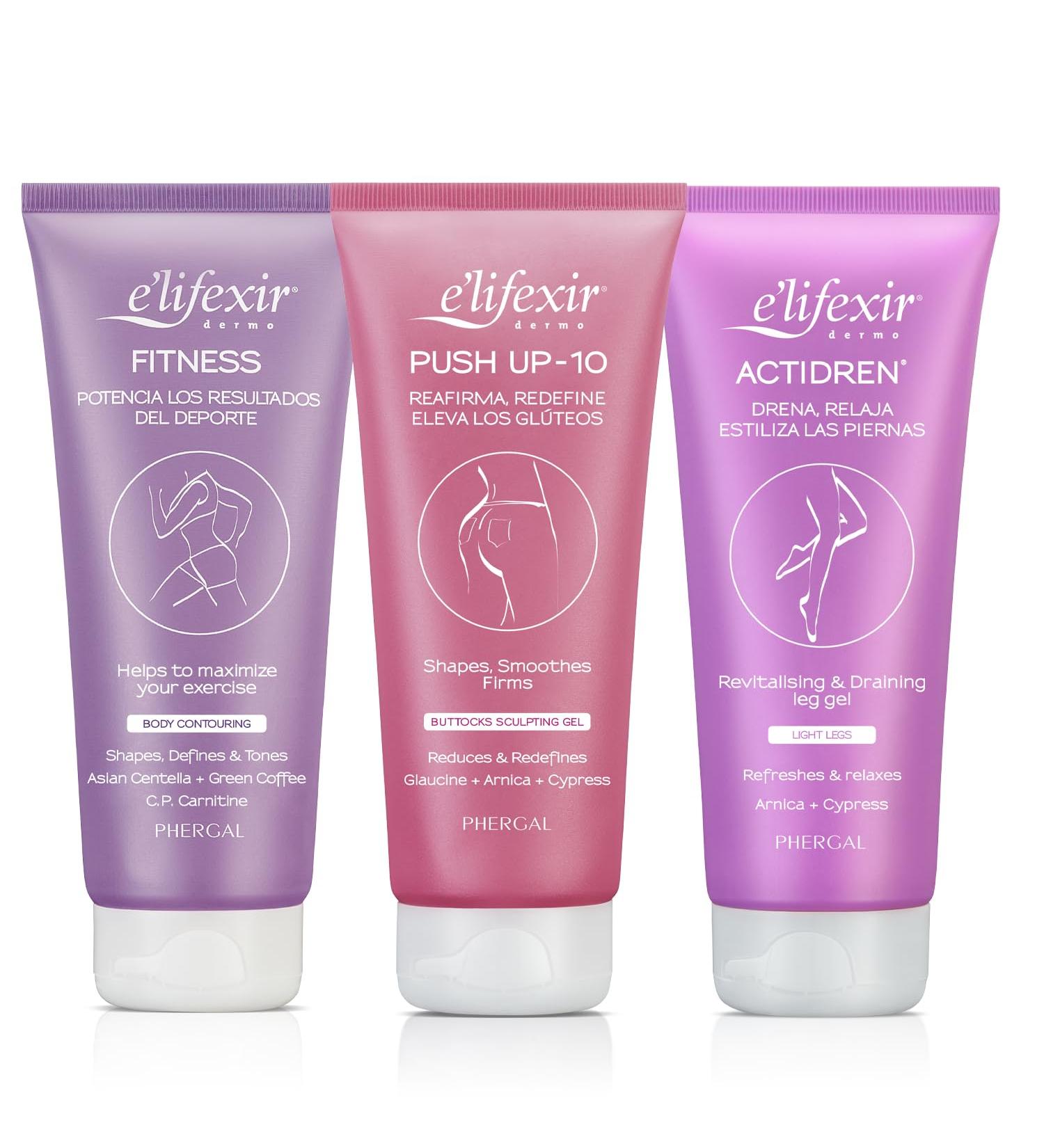 E lifexir | Fitness + Actidren + Culo 10 | Firming Cream + Cream for Tired Legs + Butt Enhancement Cream - Buy Online on GoSupps.com