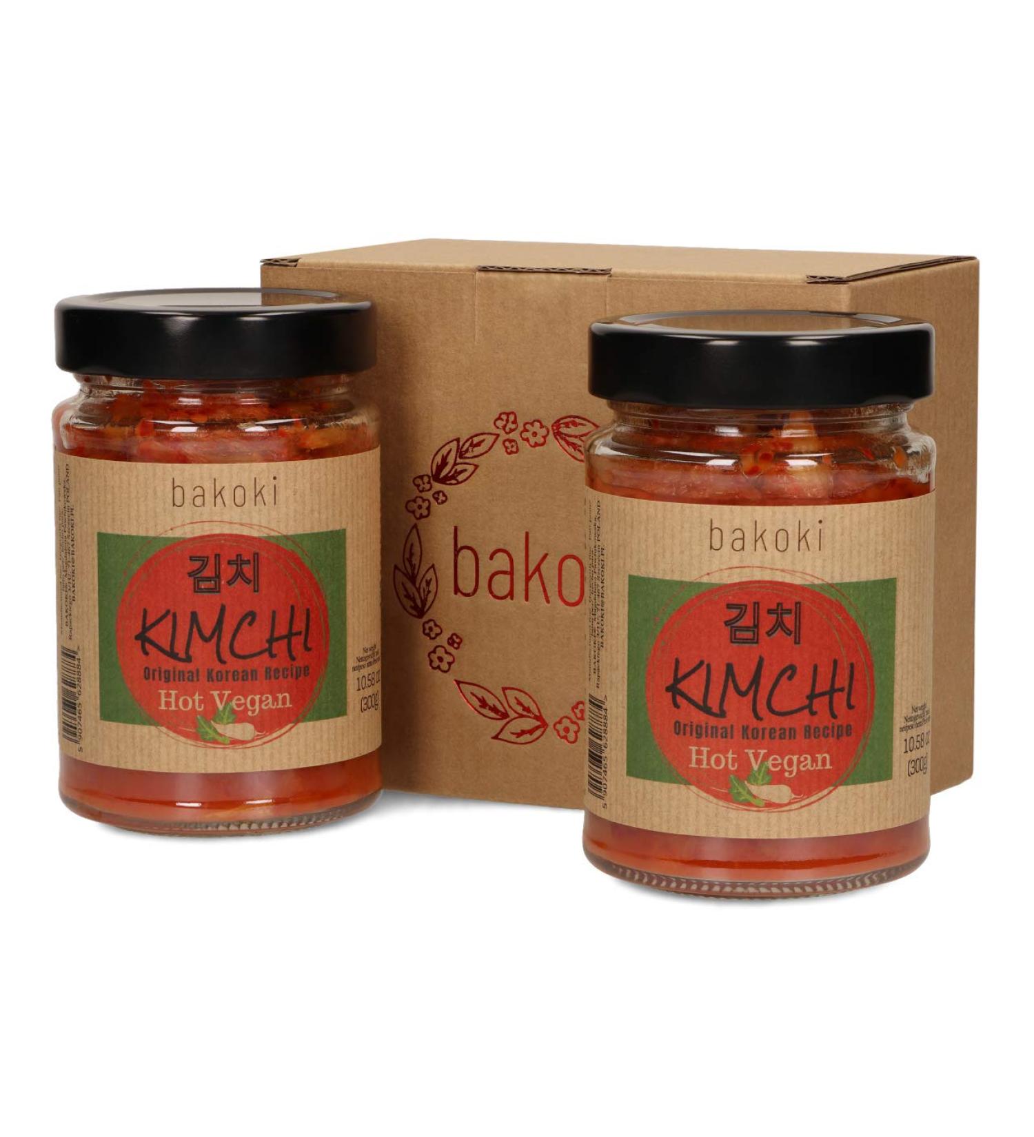 Bakoki Premium Hot Vegan Kimchi - Original Korean Recipe (2 x 300g) - Authentic & Delicious! - Buy Online on GoSupps.com