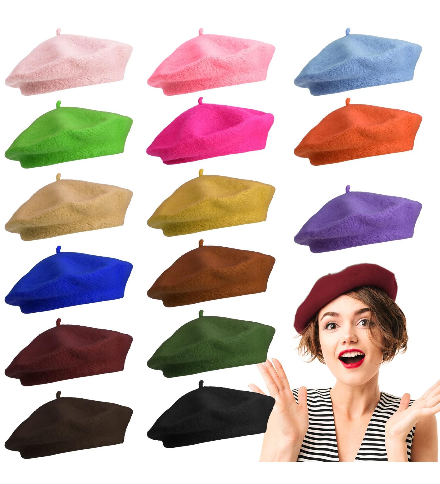 Elegant Women Wool Beret Hat - 15 Pieces Winter French Artist Beret Cap for Girls - Buy Online on GoSupps.com