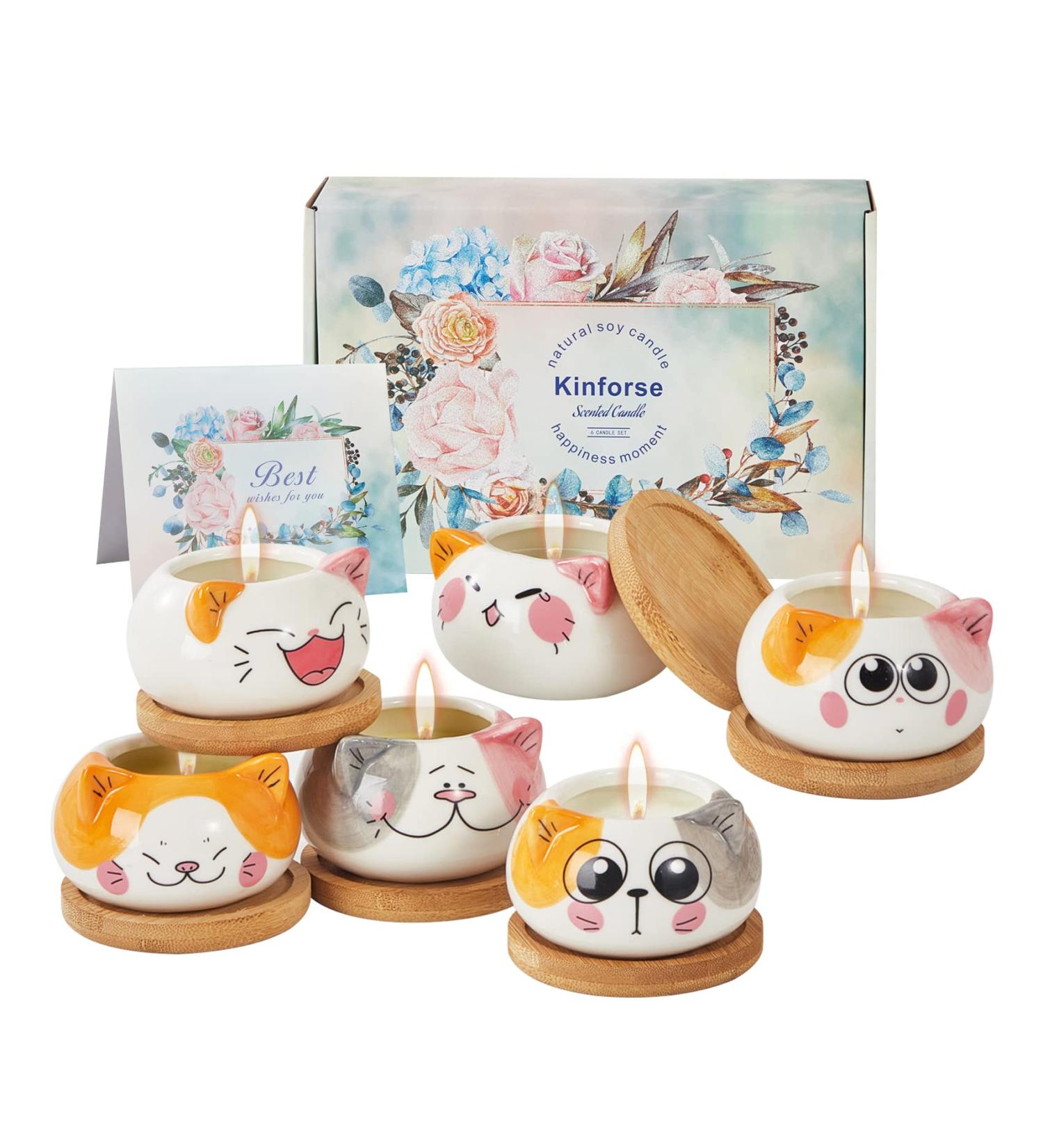 Fragrance Candles Gift Set for Women - 6-Piece Aromatherapy & Cat-Themed Birthday Presents - Buy Online on GoSupps.com