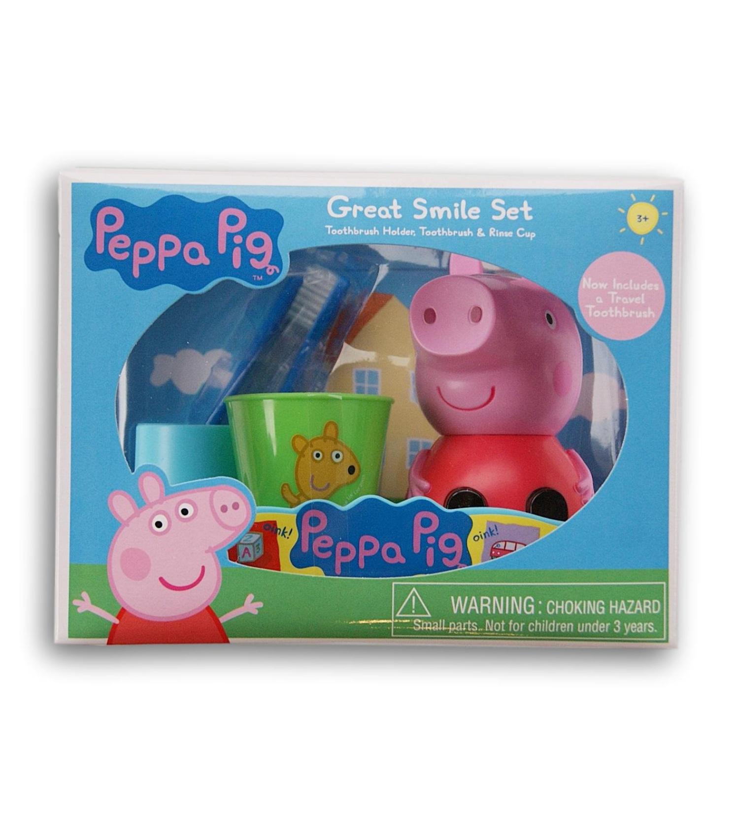 GBG beauty One Peppa Pig Great Smile Set Toothbrush Holder  Toothbrush & Rinse Cup