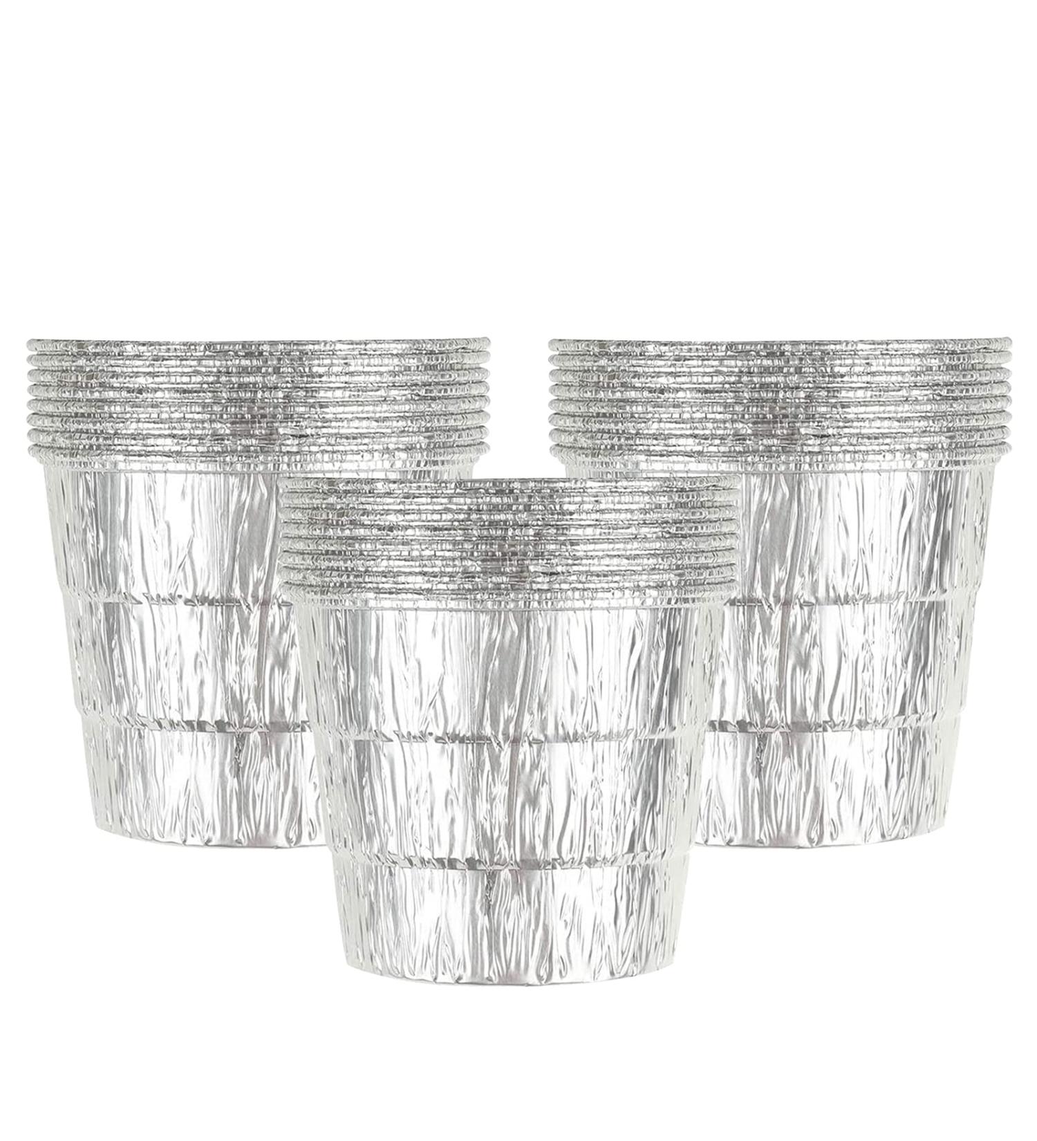 UgyDuky Galvanized Disposable Drip Bucket Liners 24 Count Aluminum BBQ and Grill Grease Bucket Liners Fit for Most Standard Drip Buckets(27oz Silver) - Buy Online on GoSupps.com