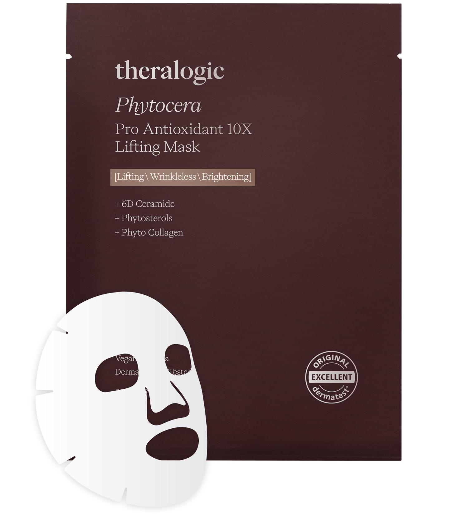 Phytocera Pro Antioxidant 10X Lifting Mask - Vegan Elasticity Booster with Ceramide Collagen & Hyaluronic Acid - 10 Dermatologically Tested Microfiber Sheets for Radiant Skin - Buy Online on GoSupps.com
