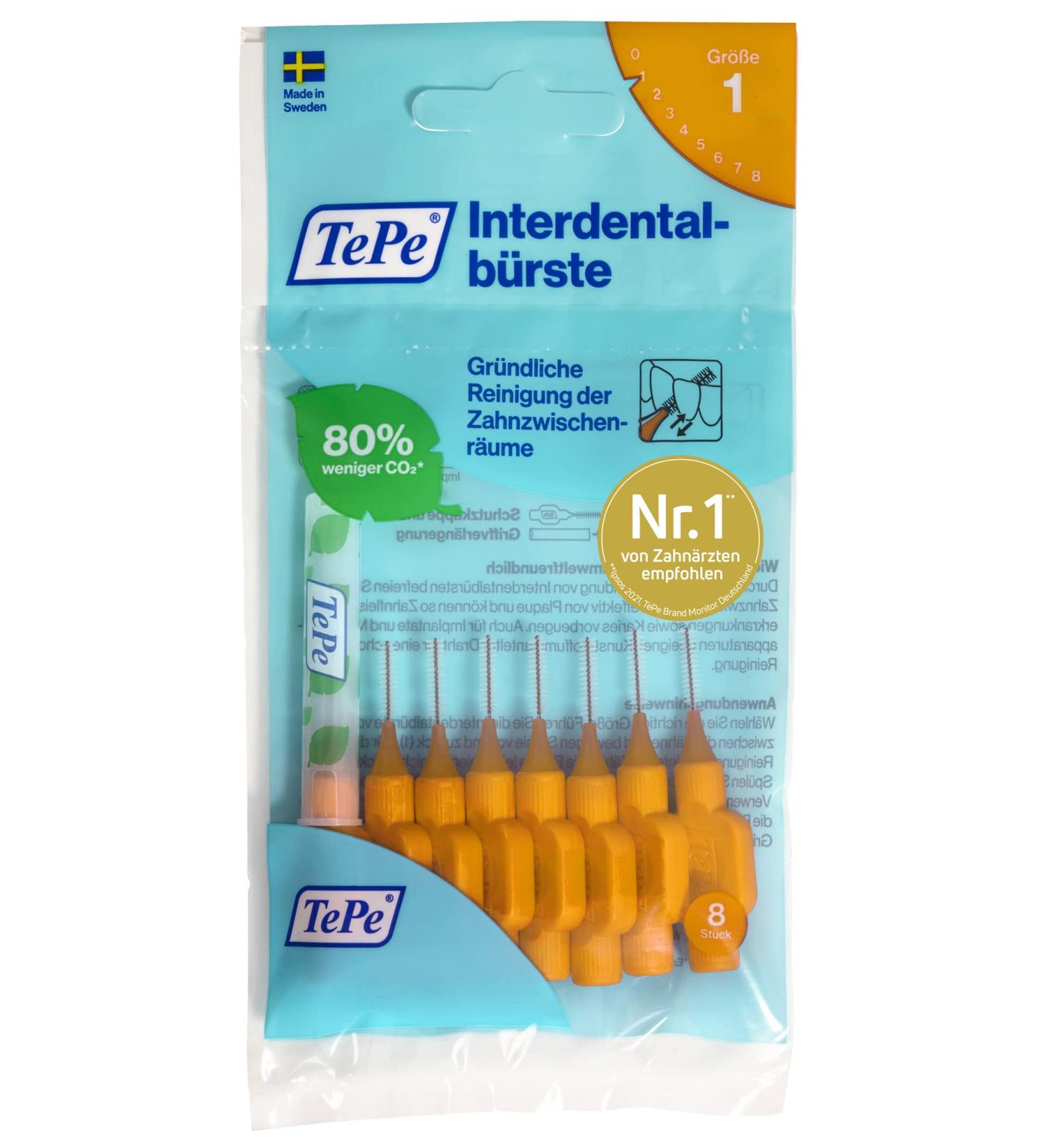 TePe Interdental Brushes Original Orange 0.45 mm - 8 Pack | Best for Oral Hygiene | International Shipping Available - Buy Online on GoSupps.com