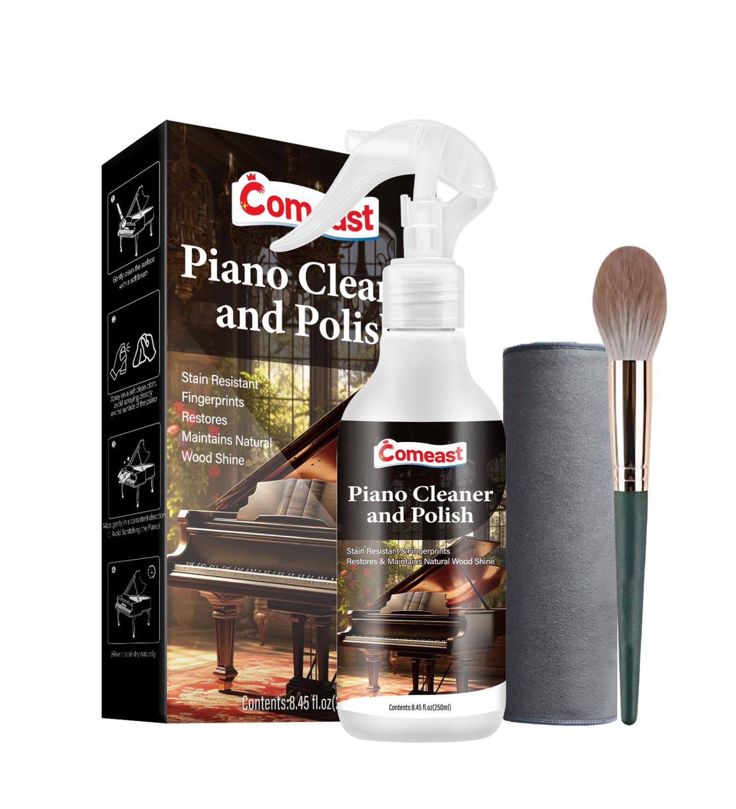 Piano Cleaner & Polish - All-in-One Shine Restorer 8.45 Fl Oz | Remove Stains & Enhance Wood Finish - Buy Online on GoSupps.com