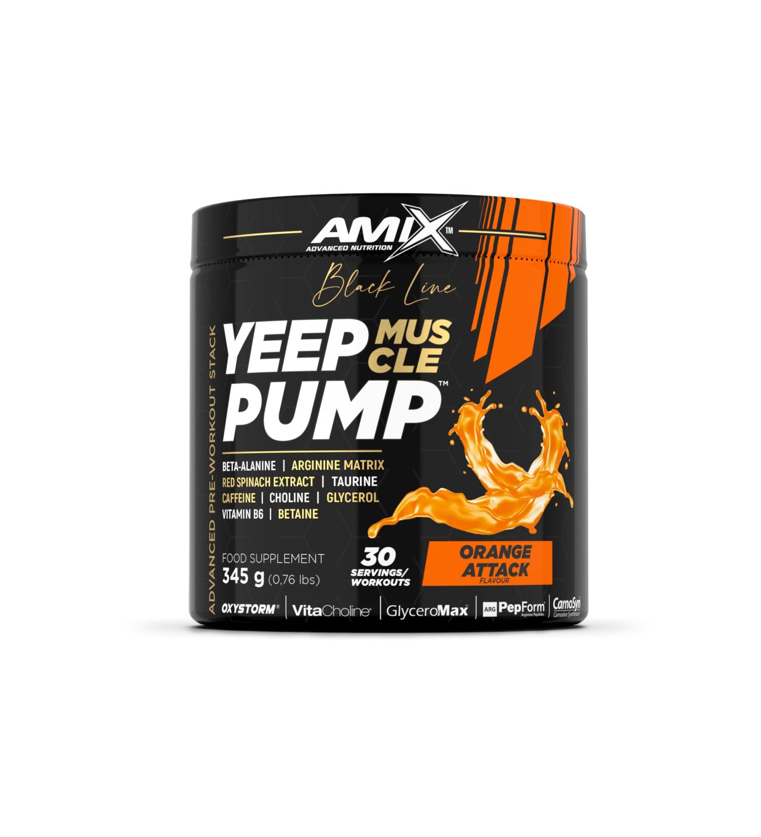Amix Black Line YEEP PUMP CAFF 345 g PreEntreno Sinaasappelsmaak - Buy Online on GoSupps.com
