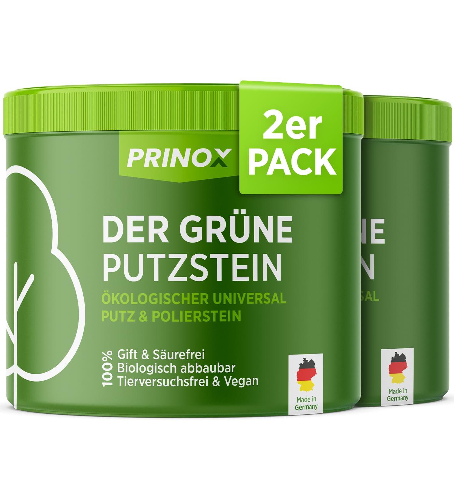 Prinox Green Cleaning Stone 950g - Eco-Friendly All-Purpose Cleaner & Sponge | Sustainable Kitchen Bathroom Window & Sneaker Cleaner | 2-Pack Annual Supply - Buy Online on GoSupps.com