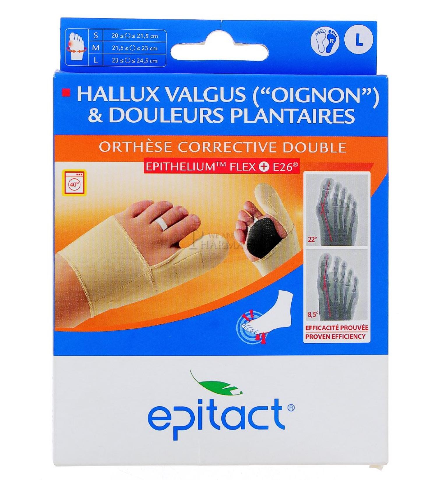 Hallux valgus correction orthosis with double protection right (L)