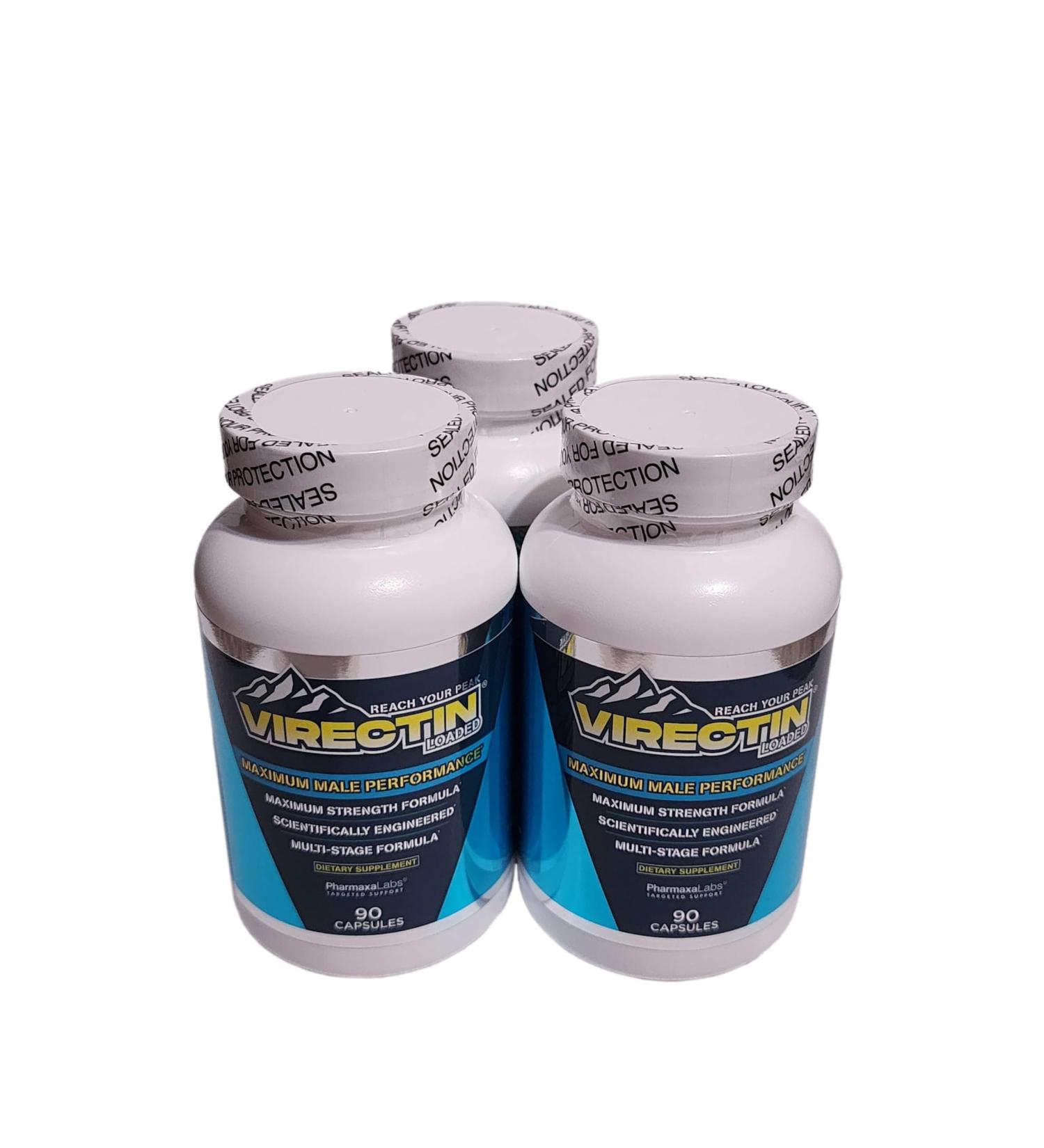 Loaded Maximum Male Performance Supplement - 3 Bottles (90 Capsules) | Boost Energy & Vitality | International Shipping Available - Buy Online on GoSupps.com