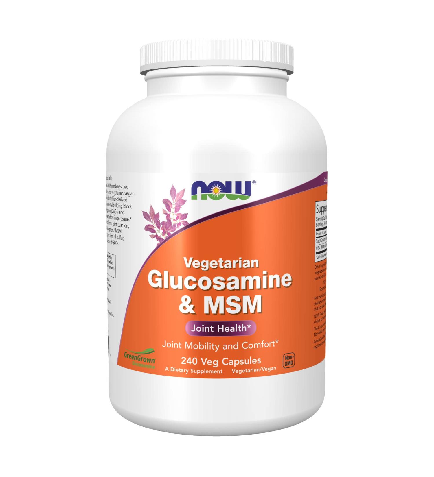 Now Foods Vegetarian Glucosamine & MSM - 240 Veg Capsules for Joint Health - Buy Online on GoSupps.com