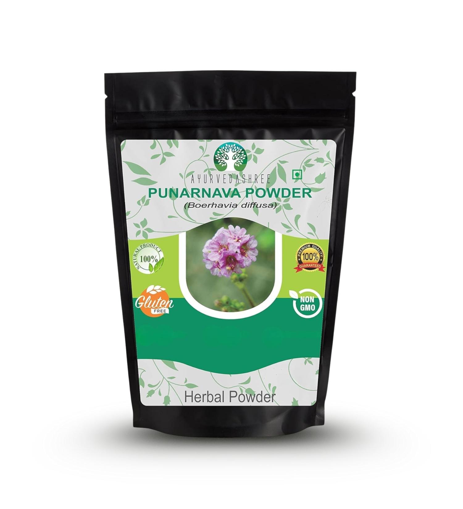 AYURVEDASHREE Punarnava Powder 100 Gm I Boerhavia diffusa I Supports Weight Management, Kidney, Liver and More I Non GMO I Vegan I Gluten Free - Buy Online on GoSupps.com