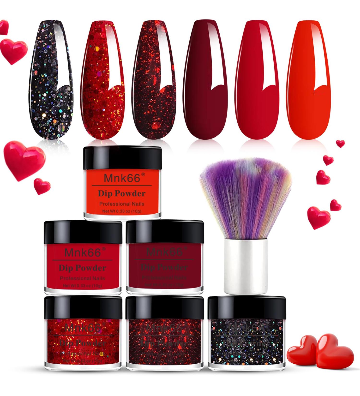 6 Colors Dip Powder Set - Red Black Holographic Glitter Nail Art for DIY Manicure & Gifts | YYSDDPS-No.11 International Shipping Available - Buy Online on GoSupps.com