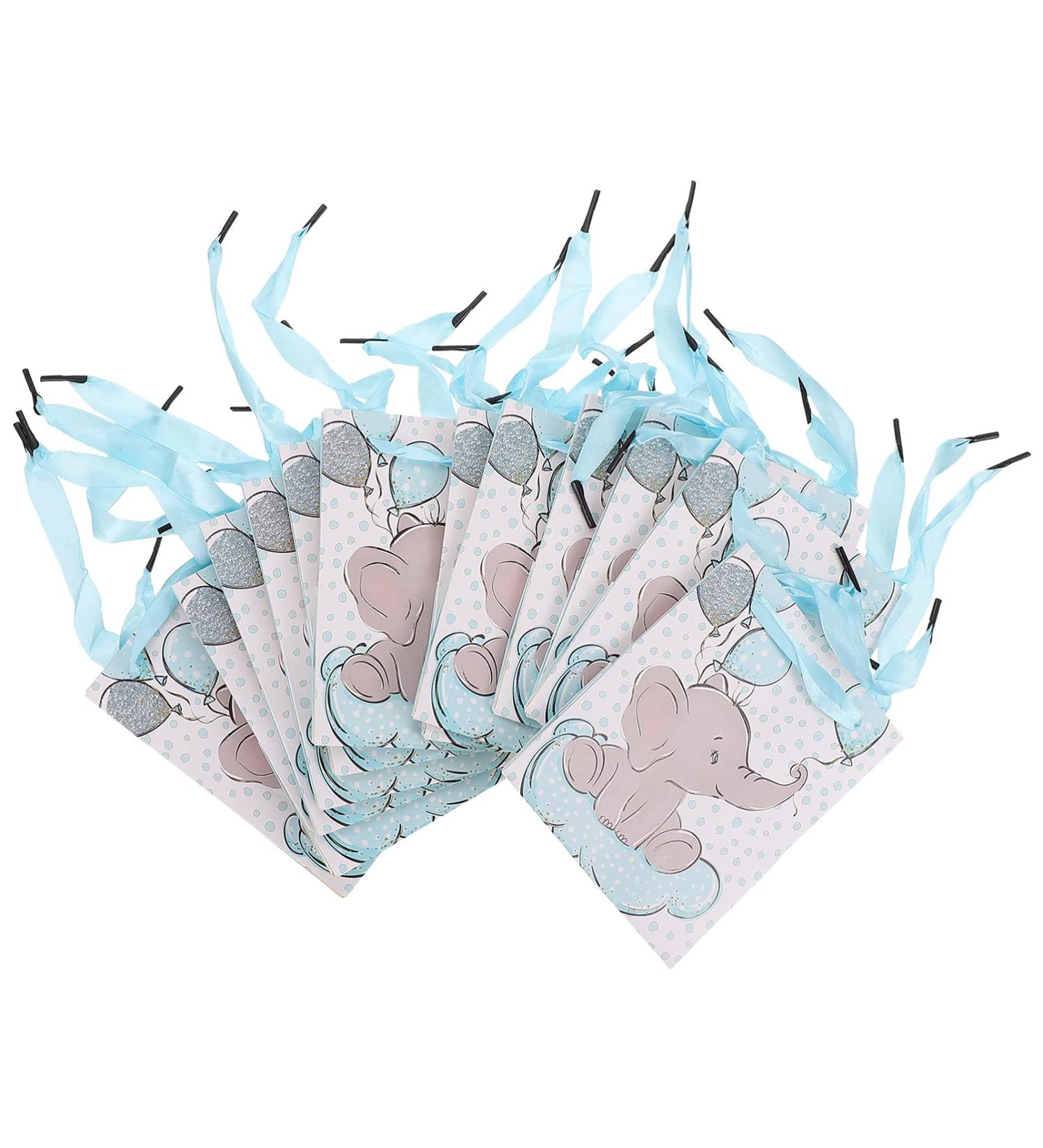 Toyandona 12-Set Storage Bags for Shower - Eco-Friendly Paper Candy Bags Elephant Party Favors Baby Gifts Christmas & Vacation Toddler Blue - Buy Online on GoSupps.com
