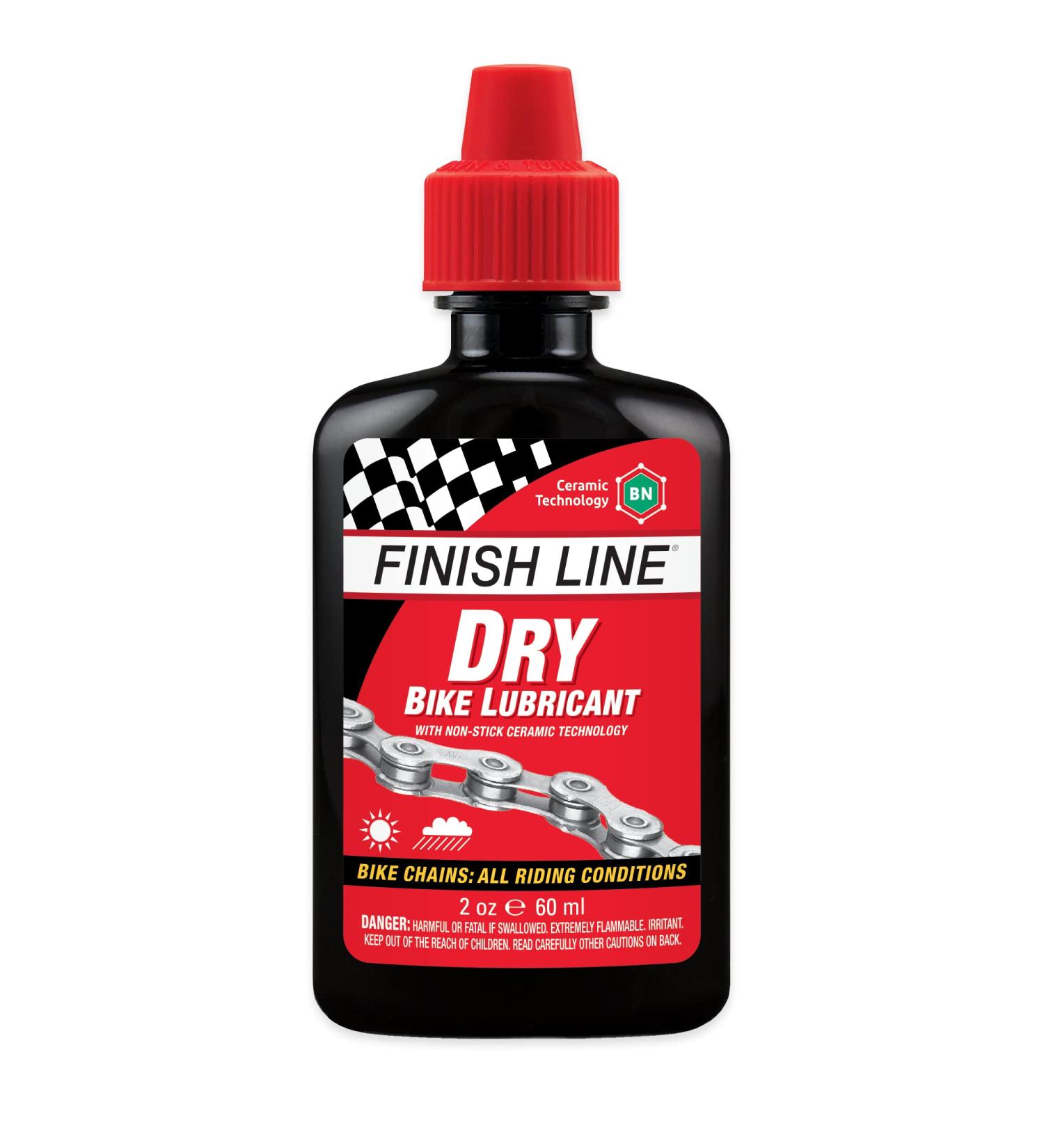 Finish Line DRY Teflon Bicycle Chain Lube 2oz - Black | Drip Squeeze Bottle - Buy Online on GoSupps.com