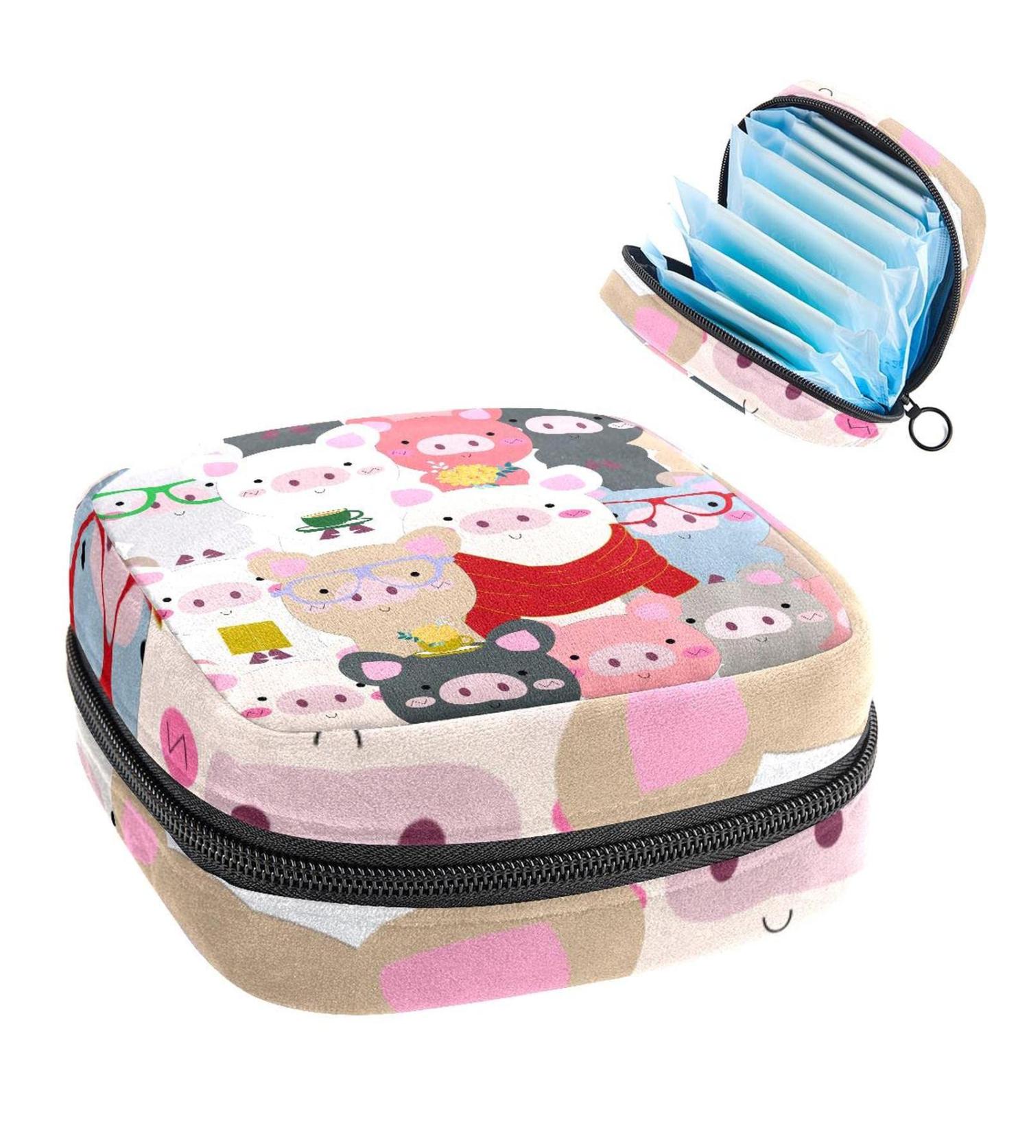 Buy Cute Pig Storage Pockets | Women's Portable Period Kit - Stylish & Functional | International Shipping Available - Buy Online on GoSupps.com
