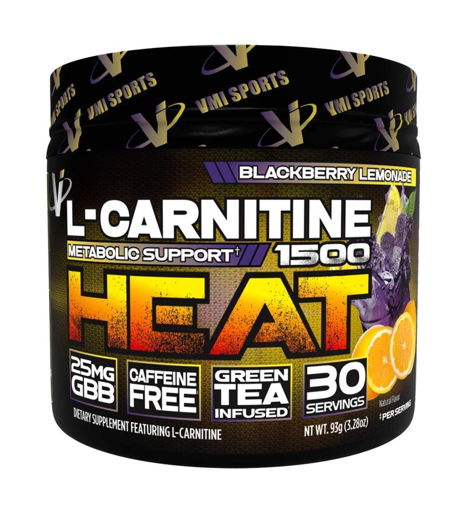 L-Carnitine 1500 Heat by VMI Sports | Stimulant-Free Thermogenic Support for Fat Loss | 1500mg L-Carnitine | Blackberry Lemonade Flavor | 30 Servings - Buy Online on GoSupps.com