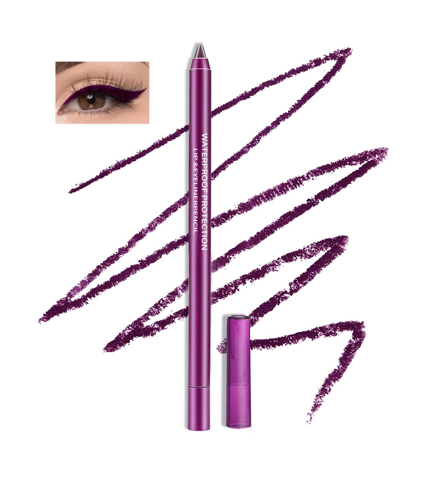 Boobeen Colorful Gel Eyeliner Pencil Set | Waterproof Matte Metallic Eyeliner Pen for Women Dark Purple - Buy Online on GoSupps.com
