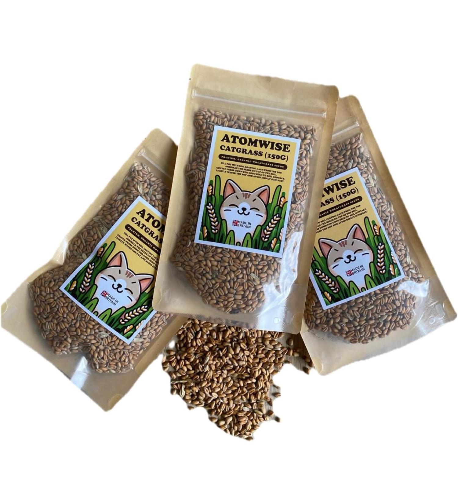 Organic UK Grown Cat Grass Seeds 150g - Indoor and Outdoor Use for Cats - Buy Online on GoSupps.com
