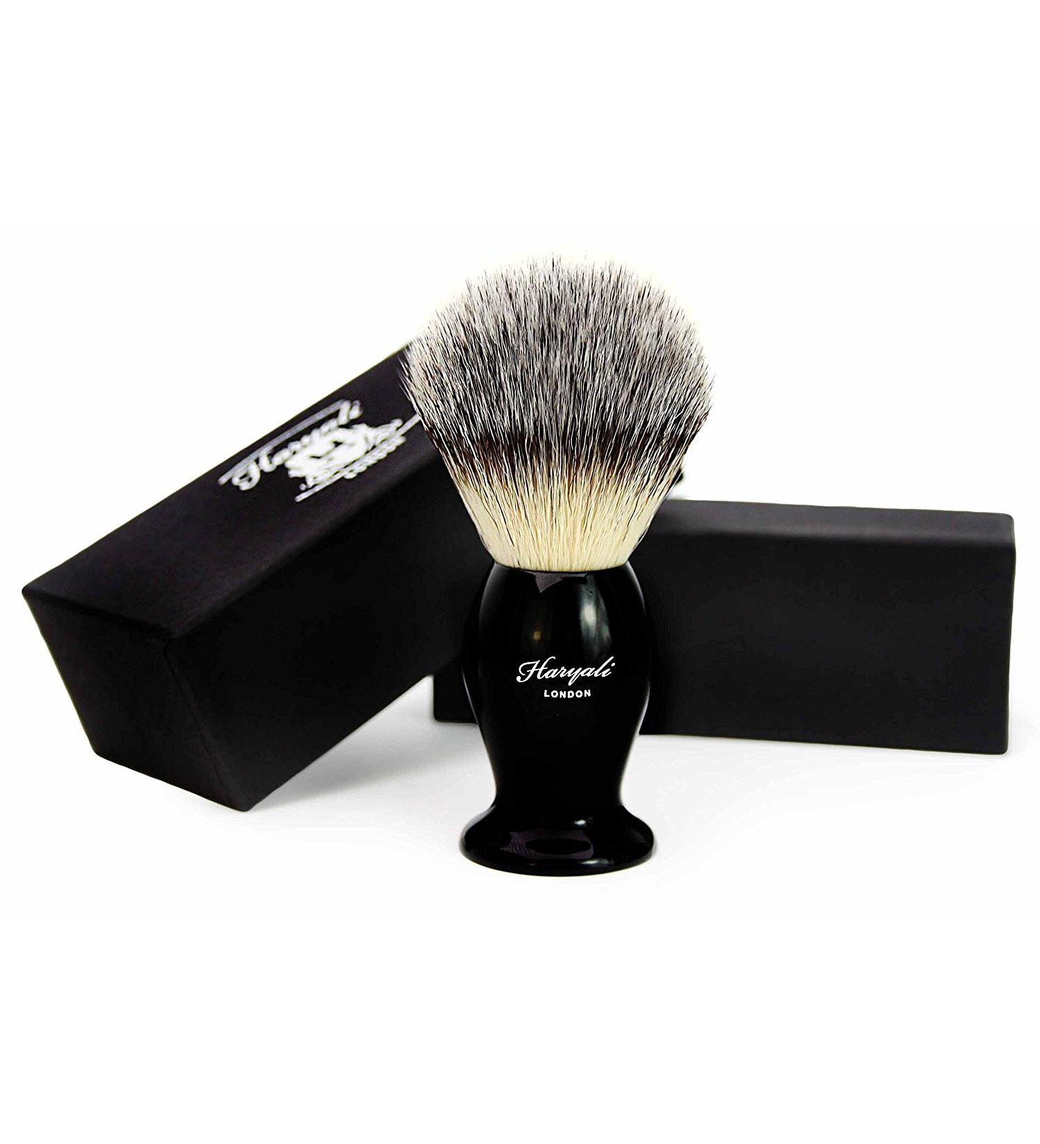 Black Colour Base/Handle Men's Shaving Brush. Comes with Four Different Type of Pure Badger Hair to Choose. Perfect and Easy to Maintain Hair. Comes in a Designer Box. (Synthetic Badger Hair)