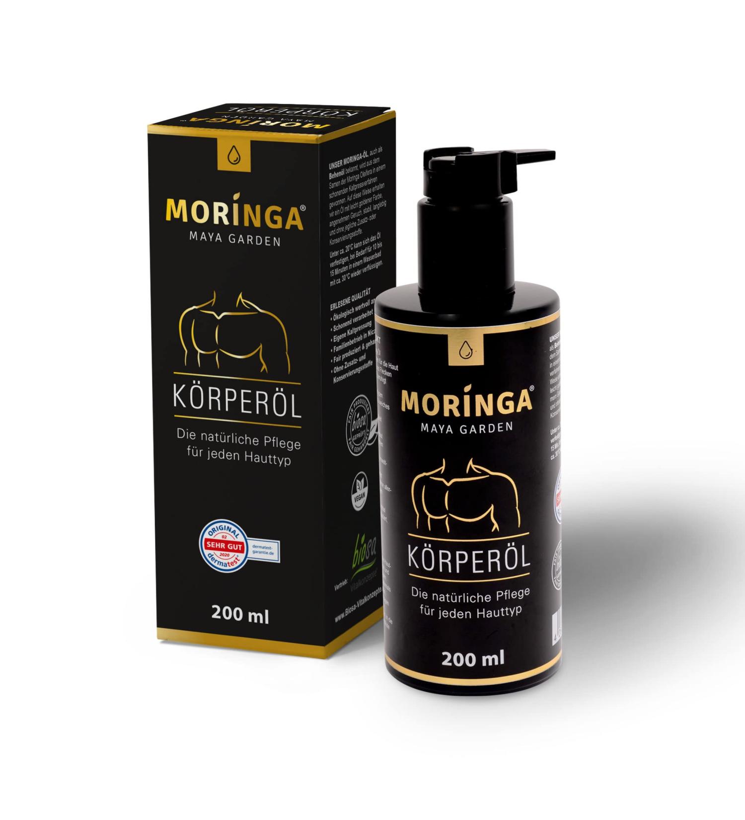 Natural Moringa Oil for Men - Regenerating Body Oil & Skin Care (200 ml) | Personal Care for Him - Buy Online on GoSupps.com