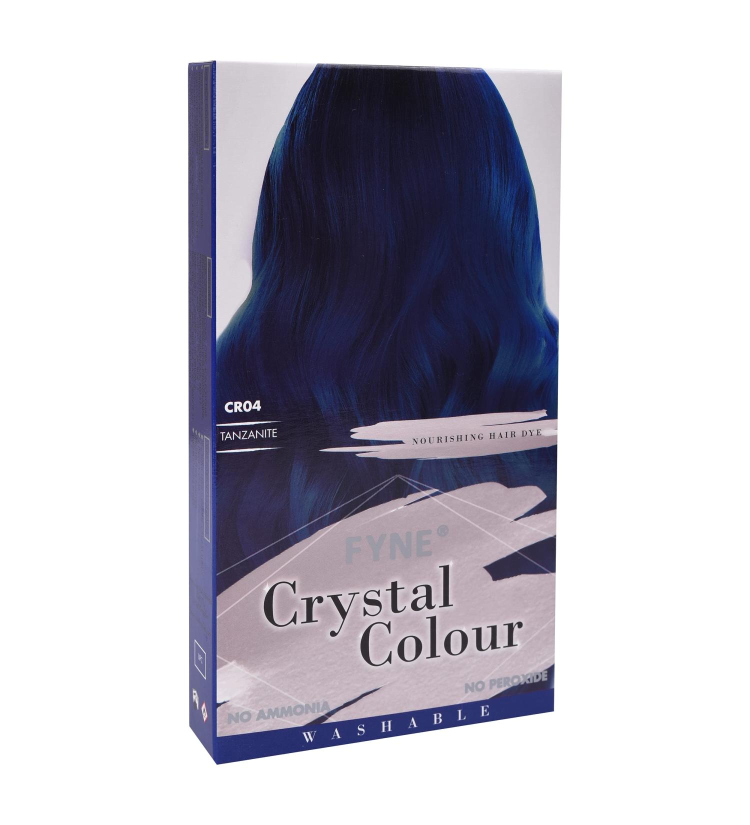 FYNE Crystal Colour Blue Tanzanite Semi Permanent Hair Dye for Women - Nice and Easy with Built-in Conditioner for Healthier, Shiny Hair - Buy Online on GoSupps.com