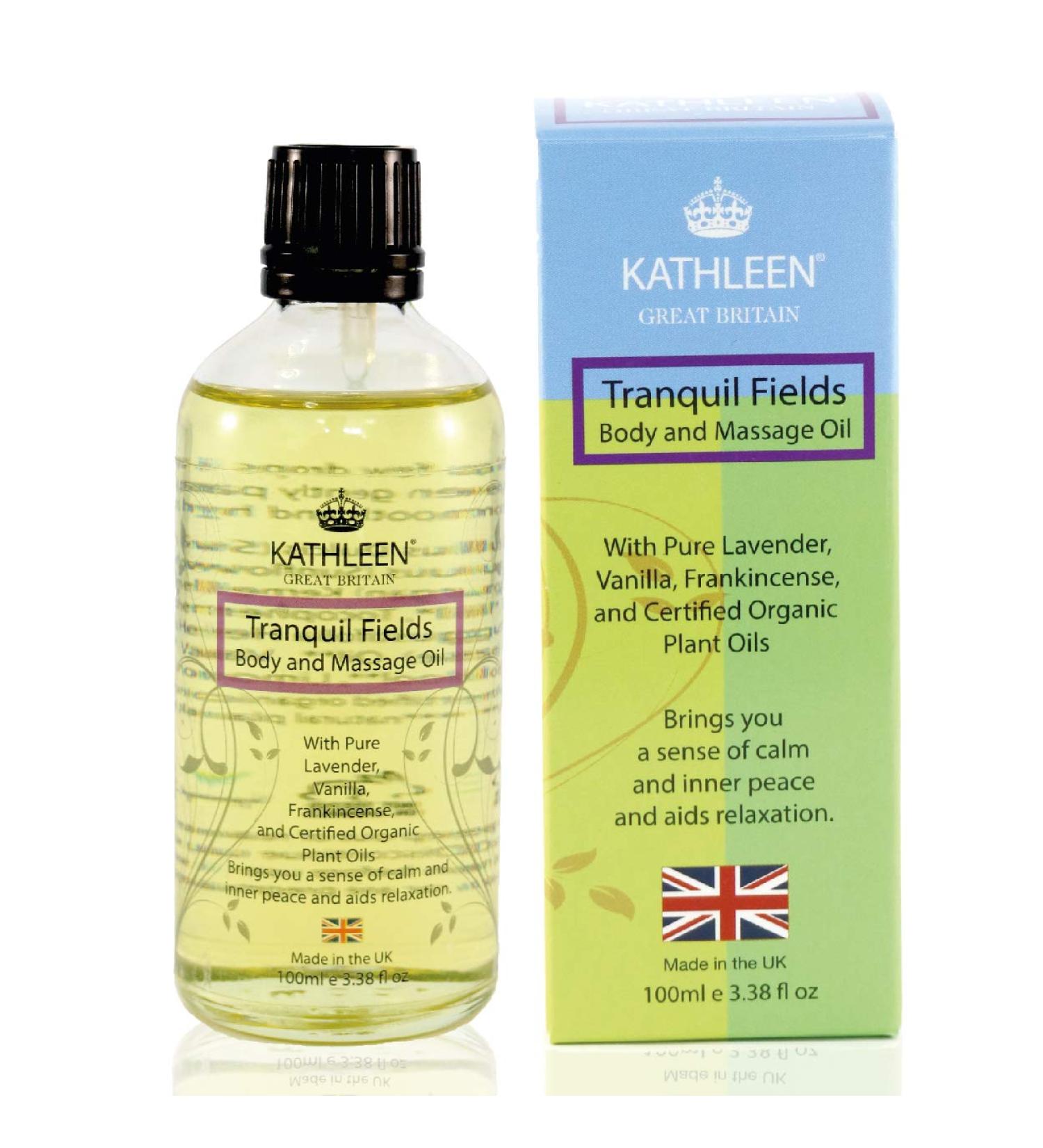 Buy Kathleen Natural Tranquil Fields Body & Massage Oil | Soothing Aromatherapy for Relaxation | International Shipping Available - Buy Online on GoSupps.com