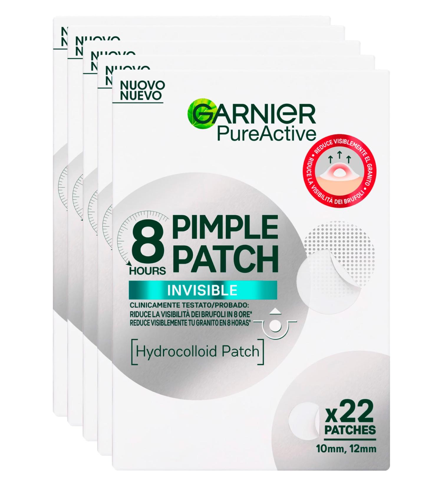 Garnier PureActive Pimple Patch patchs hydrocollo daux invisibles Imperfections r duites boutons moins visibles en 8 heures absorbe l'exc s de s bum ultra fin en deux tailles - 110 patchs