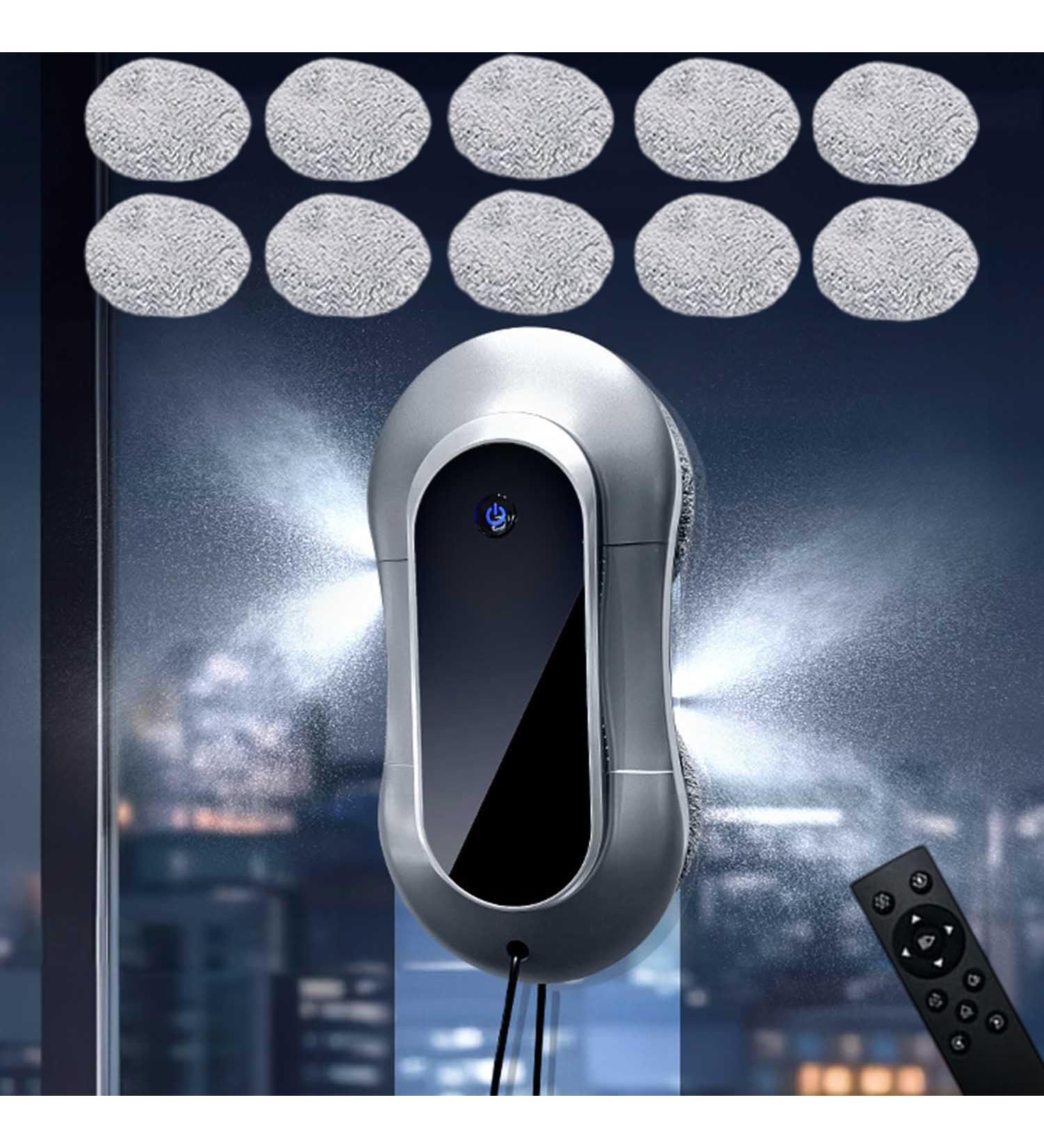 CHHMAELOVE Upgrade Window Cleaning Robot with 70ml Dual Water Spray Robot Window Cleaner with Remote&5 Pairs Of Replacement Cloths Smart Window Vacuum for Interior/Exterior Highrise Windows(Black) - Buy Online on GoSupps.com