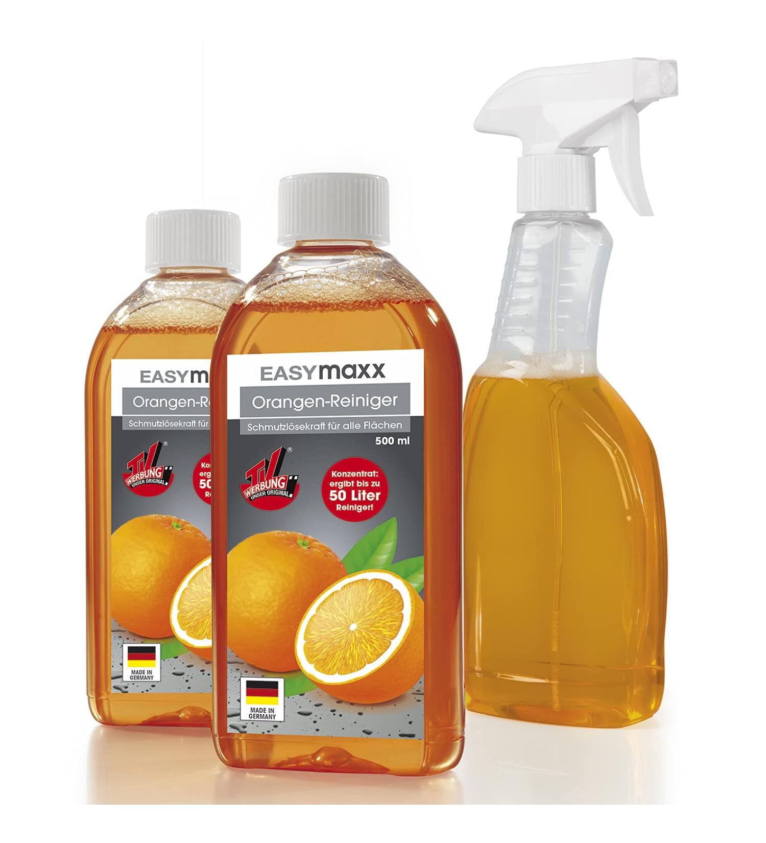 Easymaxx Cleaning Concentrate Orange Set | 2x500ml All-Purpose Cleaner | Effortless 100L Results | Ideal for Hobs Grills & Ovens | International Shipping Available - Buy Online on GoSupps.com