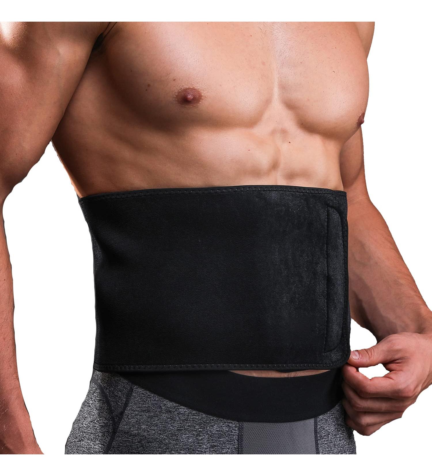 XDSP Abdominal Girdle Fitness Belt | Adjustable Waist Trainer for Weight Loss | Unisex Sweat Belt - Black - Buy Online on GoSupps.com