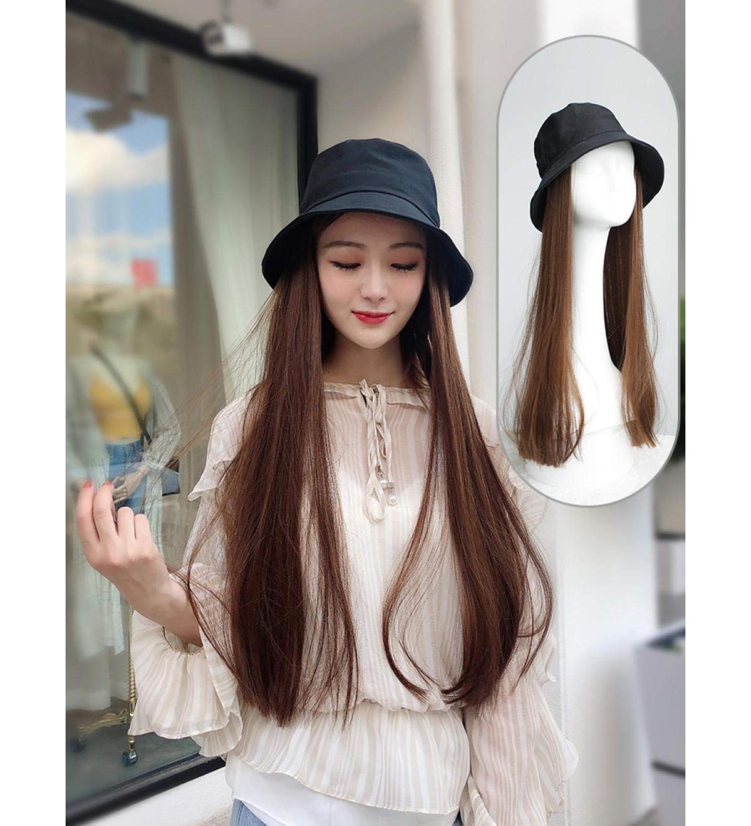 BGHJUE Fisherman's Hat Wig - Women's Fashion Long Curly Hair Summer Accessory - Buy Online on GoSupps.com