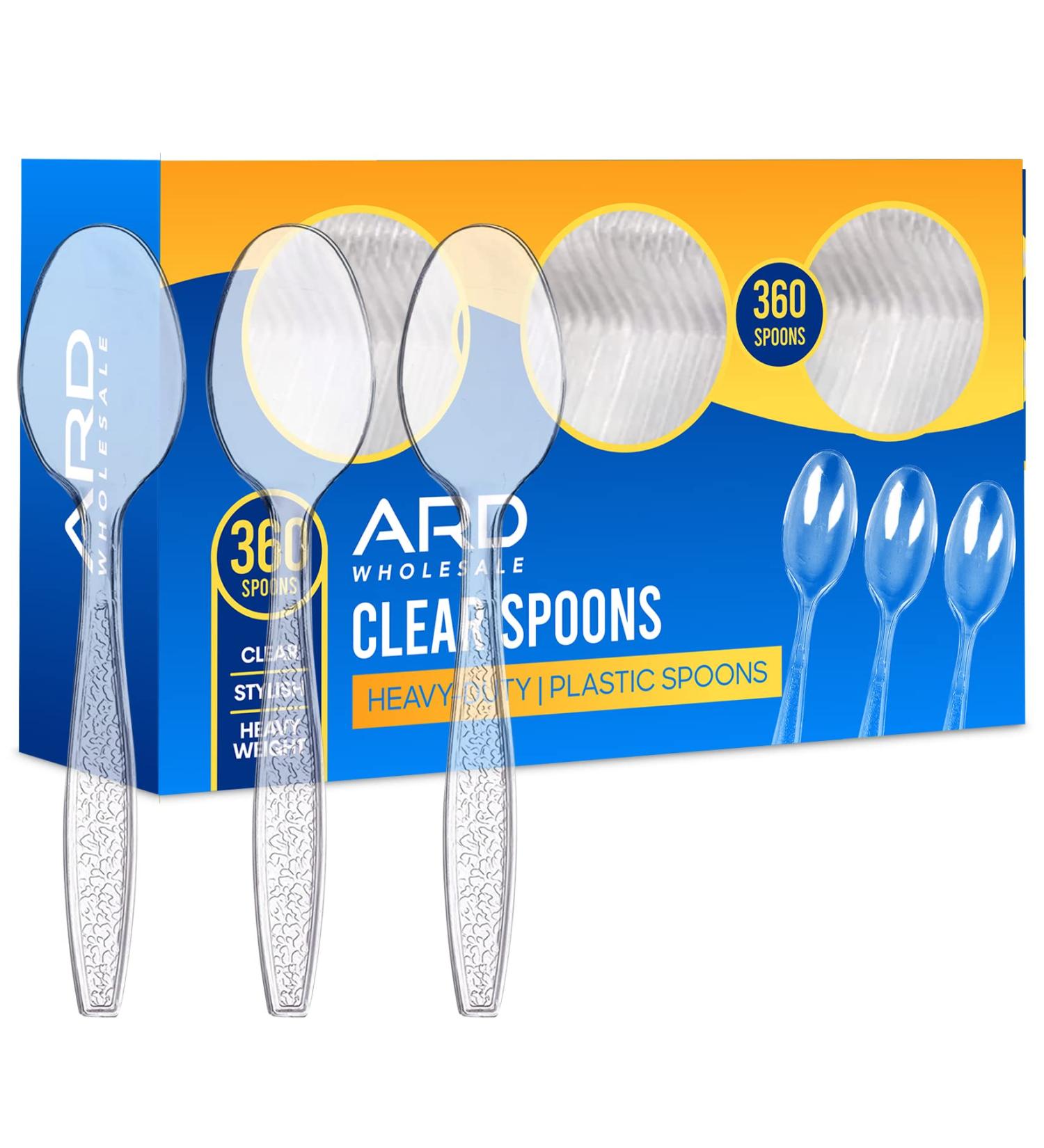 360 Count Clear Plastic Spoons | Extra Strong & Resistant | Disposable Utensils - Buy Online on GoSupps.com