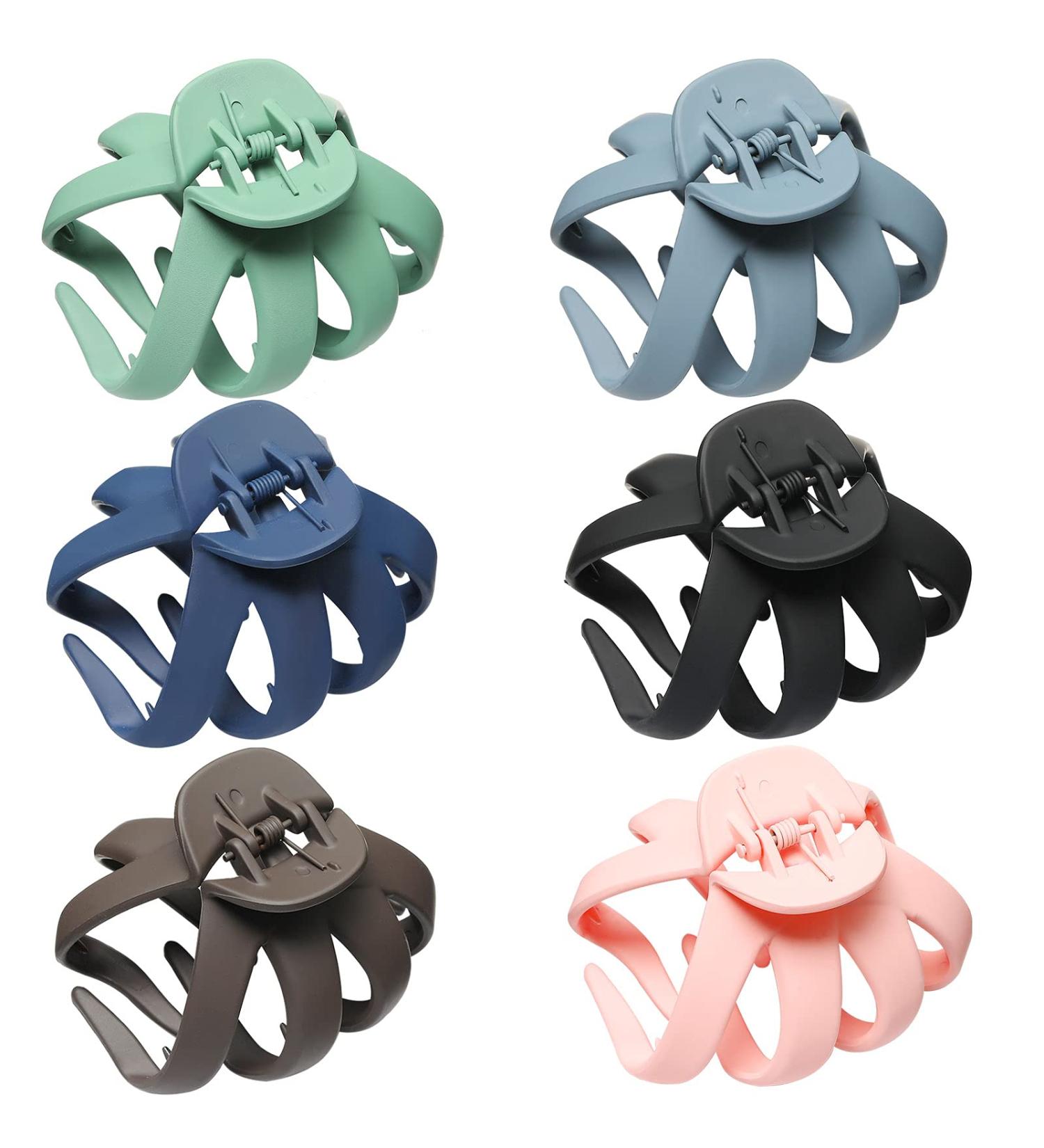 Large Hair Claw Clips for Women - 6 Pcs Octopus Clips for Thick Hair - Strong Hold Grip with Non-Slip Design - Hair Accessories for Ponytails and Updos - Buy Online on GoSupps.com