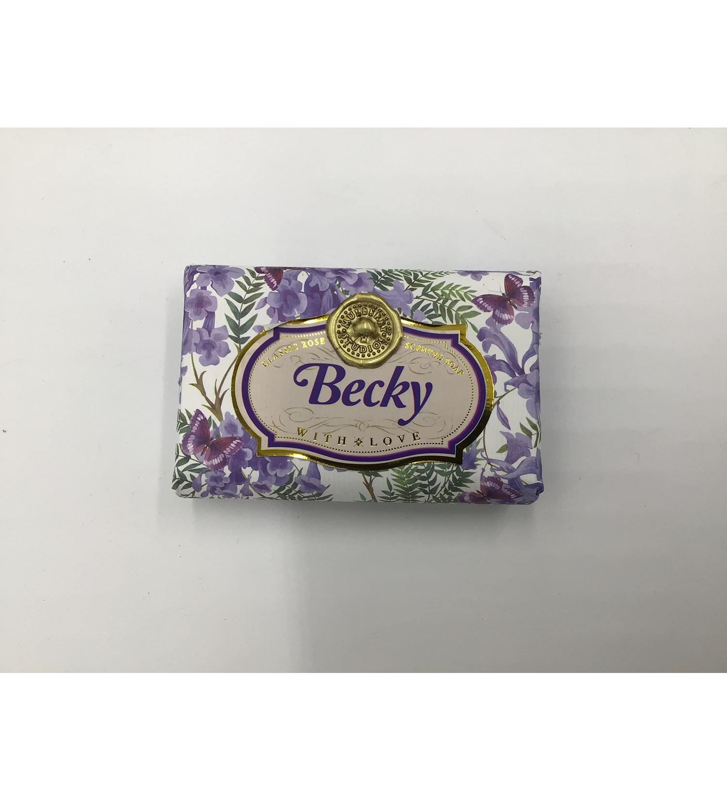 Becky - Gift Soap Bar For Her Birthday Rose Scent Mum Grandmother Cleanser Lather Present Girl