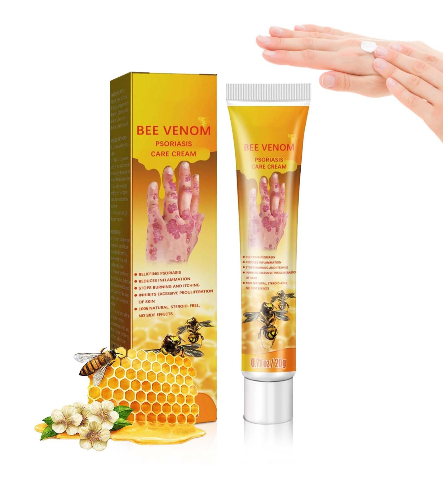 Premium Bee Venom Cream for Psoriasis Treatment & Wart Relief | Natural Soothing Repair Cream - Buy Online on GoSupps.com