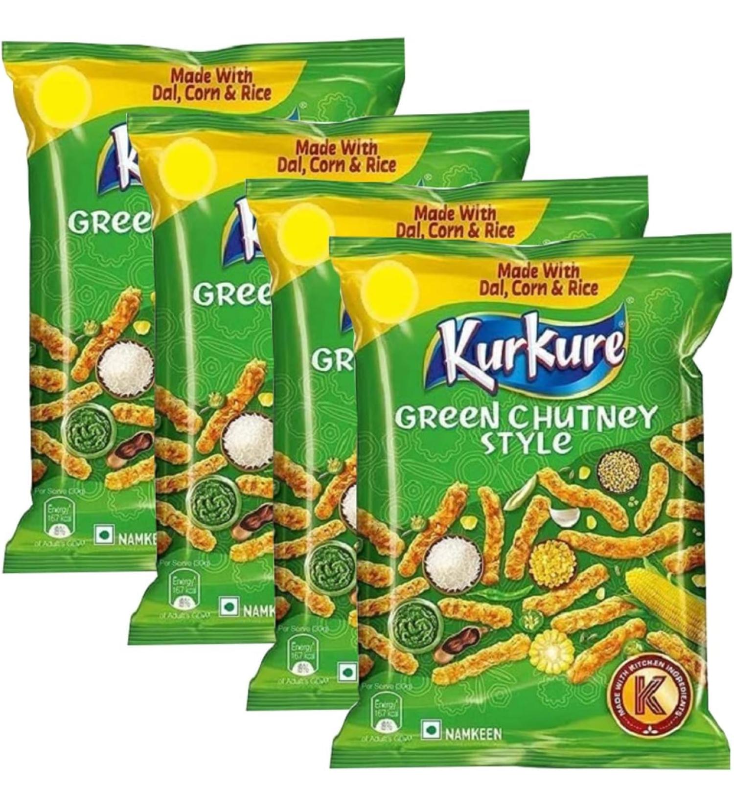 Lays & Kurkure Various Flavours Perfect Snack for Tea Time - Combination of Spice and Crunch Classic Flavour Taste Up Your Life With Namkeen - Work Home Or School (Green Chutney Style 85g_P 4) Green Chutney Style 85g 85.00 g (Pack of 1) - Buy Online on GoSupps.com