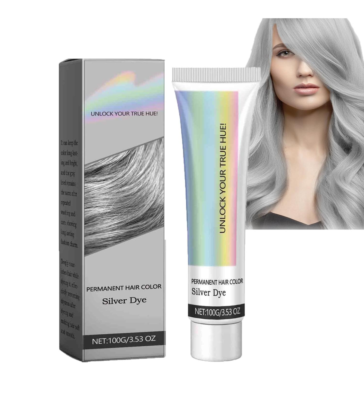  Generisch 2024 Natural Silver Gray Hair Colouring Cream for grey hair silver grey natural colouring cream unisex for all hair types 100 ml - Buy Online on GoSupps.com